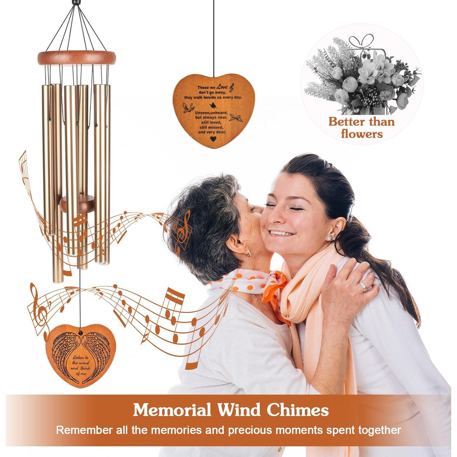 Campanas de Viento Memorial Beboligh 94 cm Aluminio Dorado