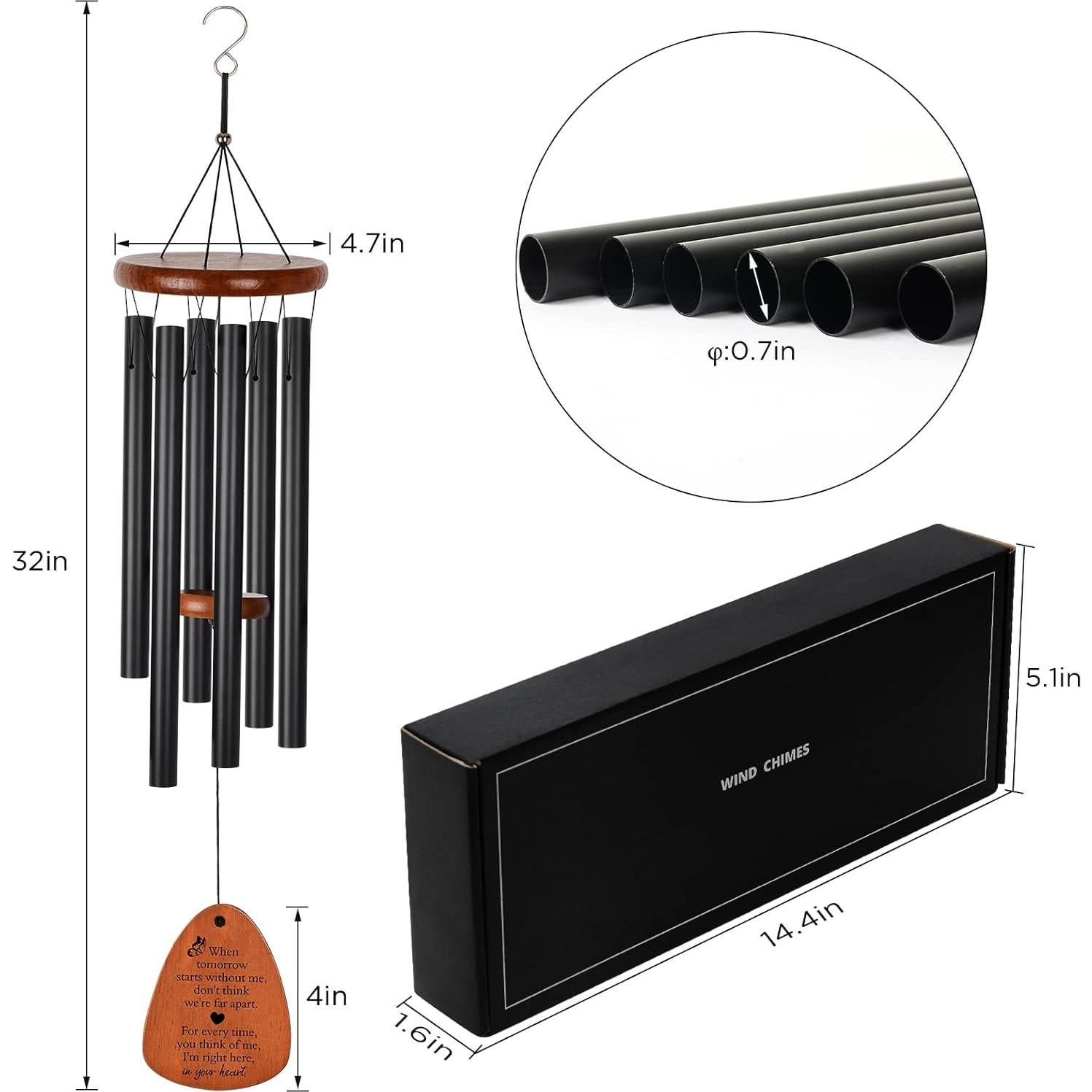Campana de Viento Conmemorativa JOBOSI 25 cm Mariposa