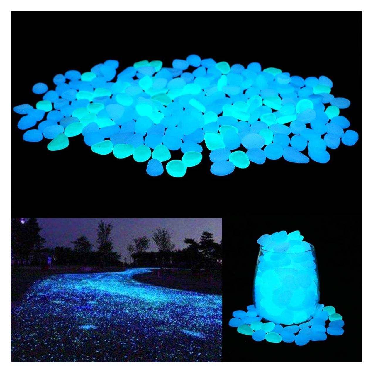 Guijarros Luminosos para Jardín 200 PCS - Decoración DIY Azul