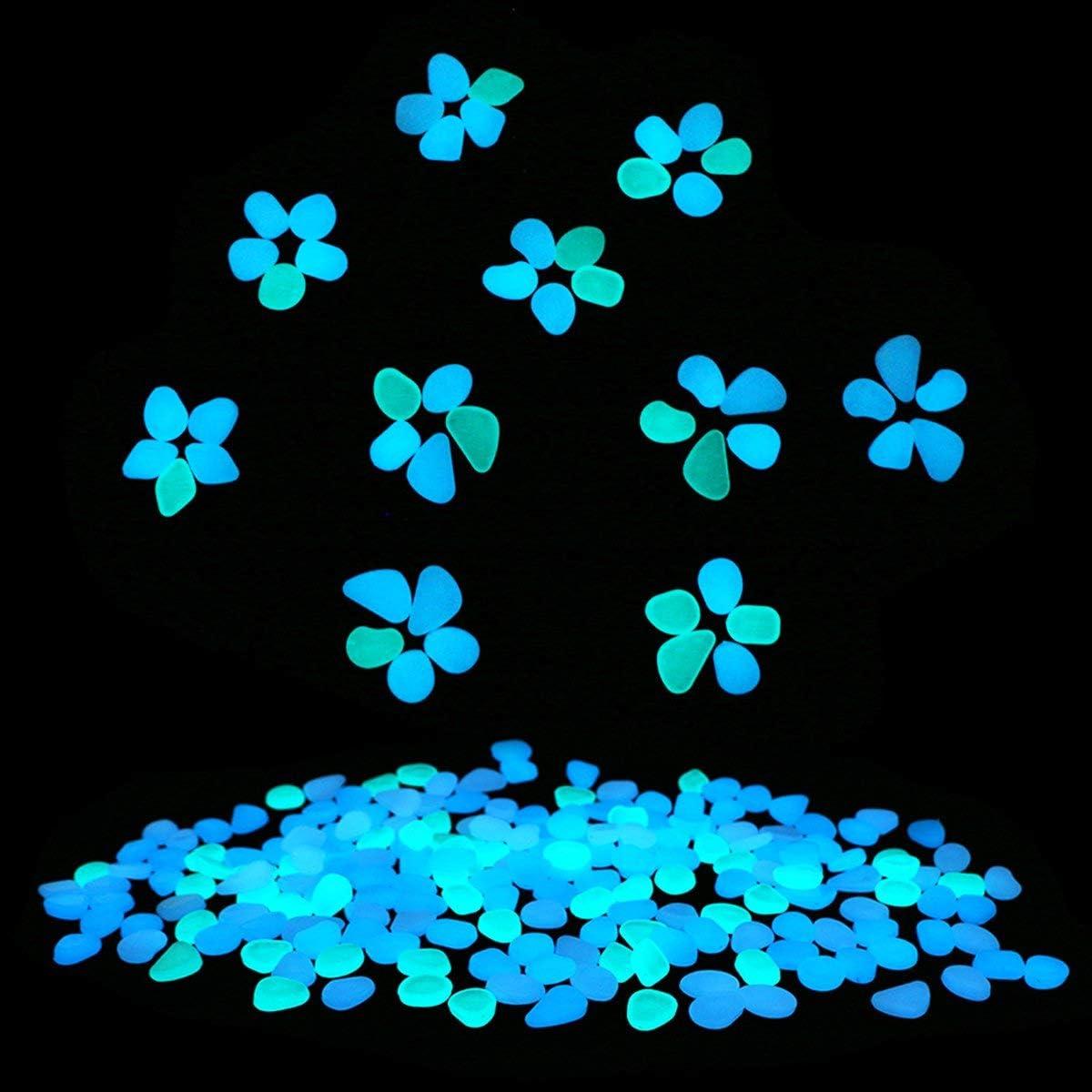 Guijarros Luminosos para Jardín 200 PCS - Decoración DIY Azul