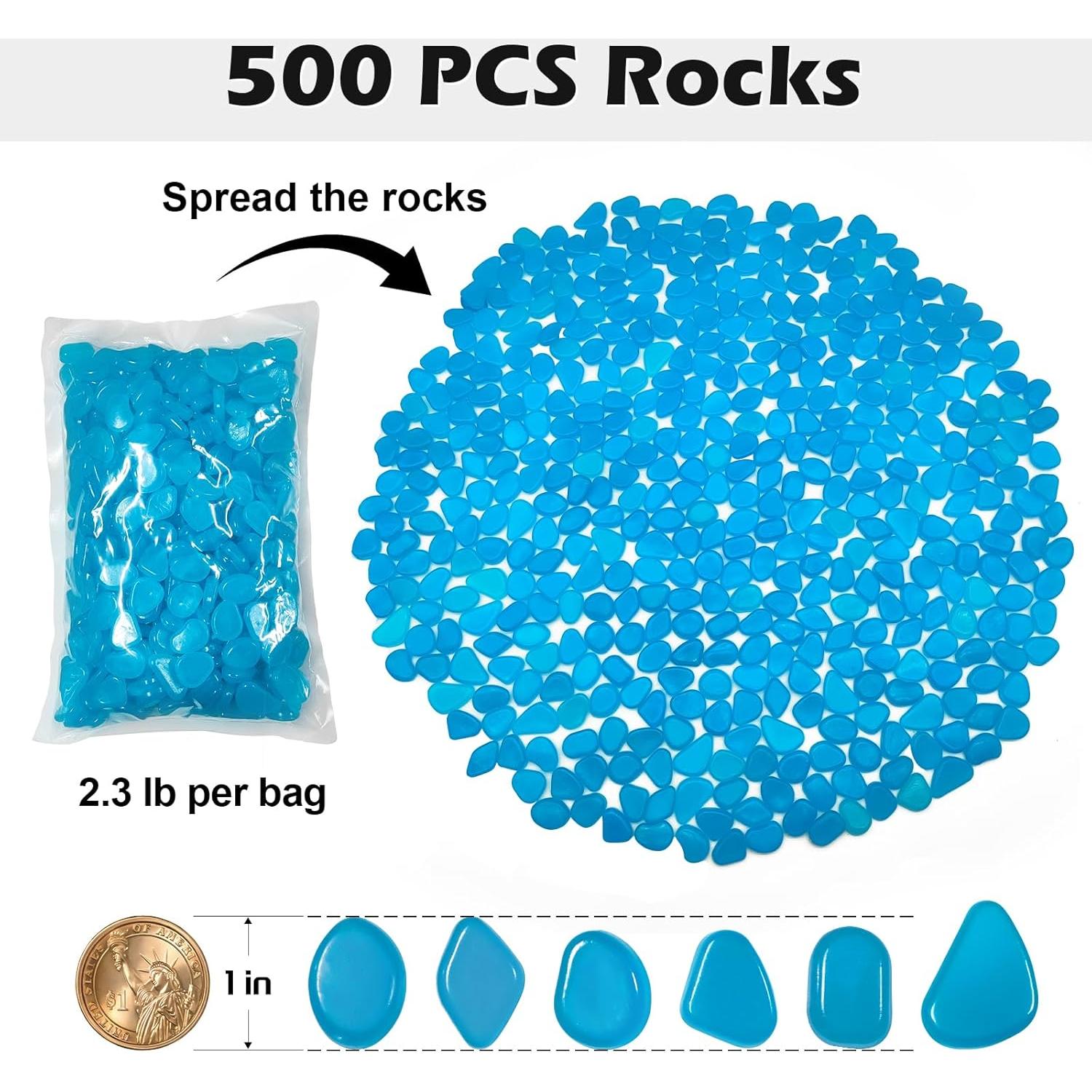Piedras Brillantes en la Oscuridad NAMTSO 500 Piezas Azul