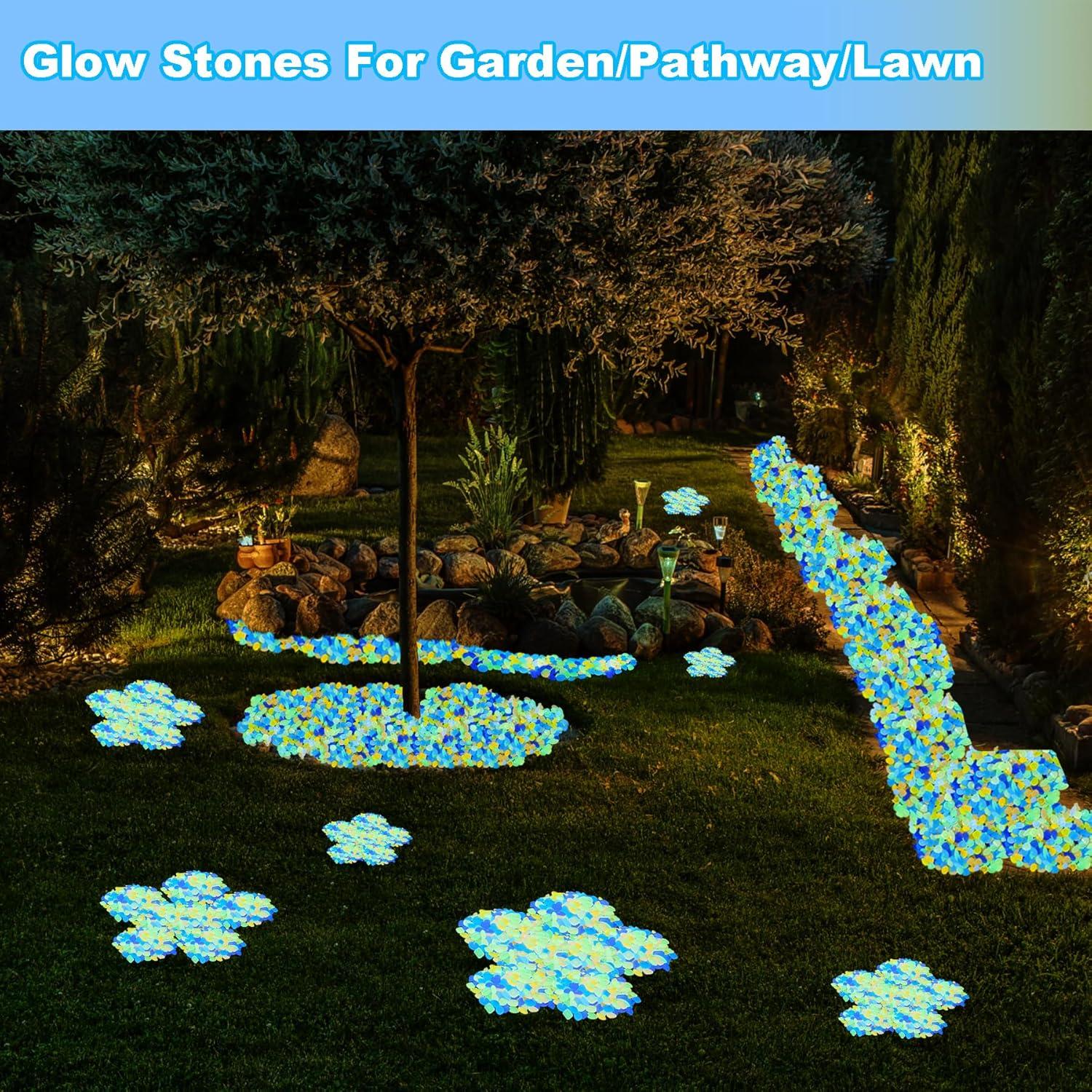 1000 Piedras Brillantes Luminosas para Jardín Kaiyuan