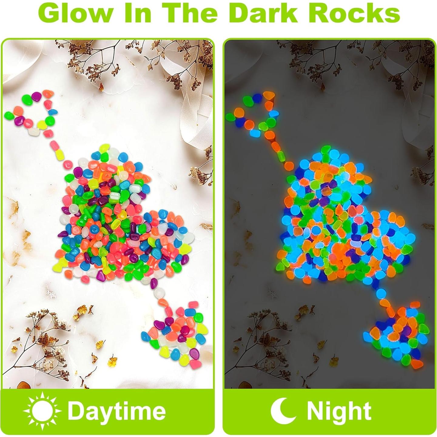 800 Piedras Luminiscentes Brillantes para Jardín y Acuario