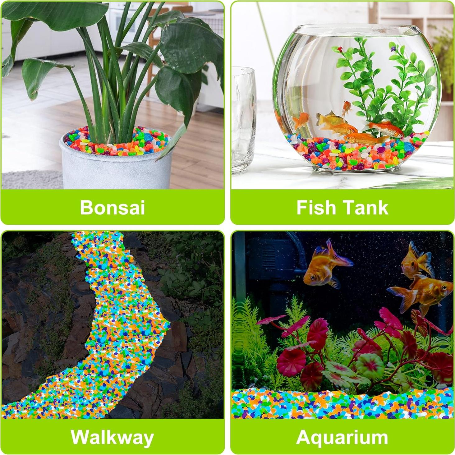 800 Piedras Luminiscentes Brillantes para Jardín y Acuario