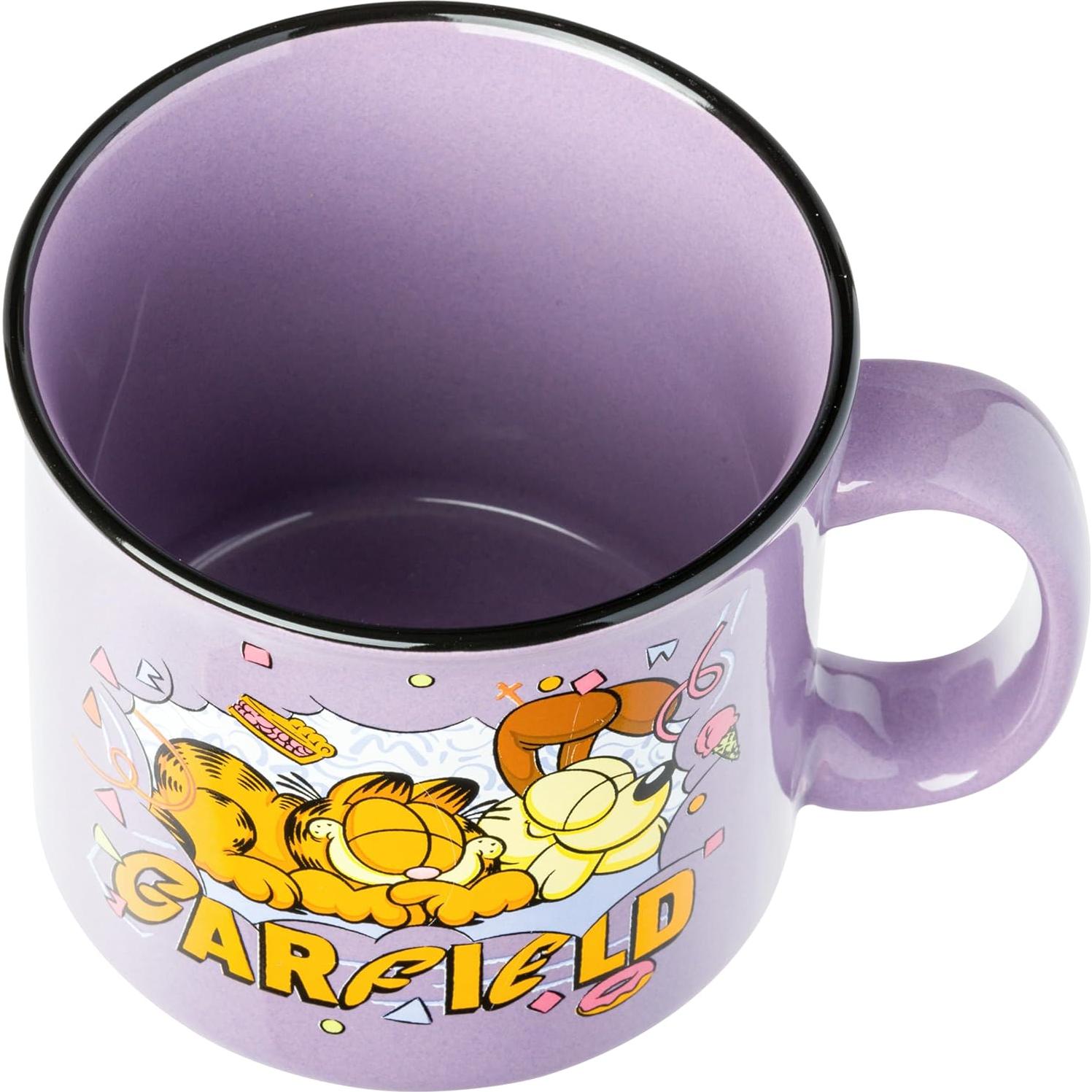 Taza Camper Cerámica Silver Buffalo Garfield y Odie 591ml