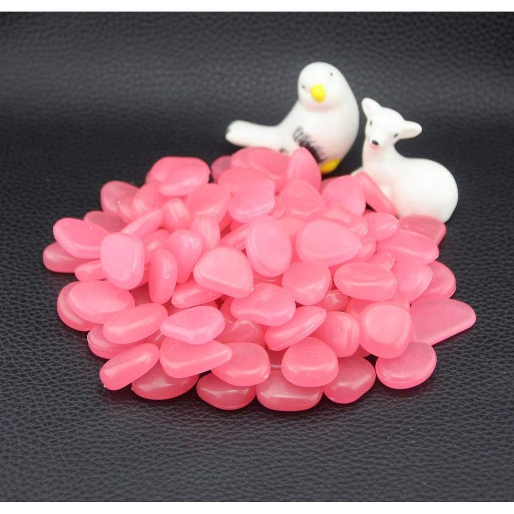 Piedras Brillantes Rosa para Jardín y Acuario - 150 Piezas 2-3 cm