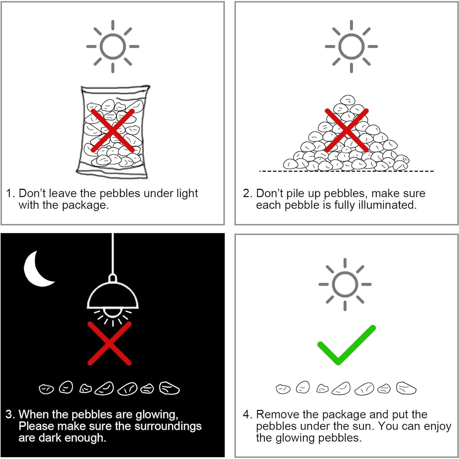 100 Piedras Brillantes Luminiscentes para Jardín Mzekgxm