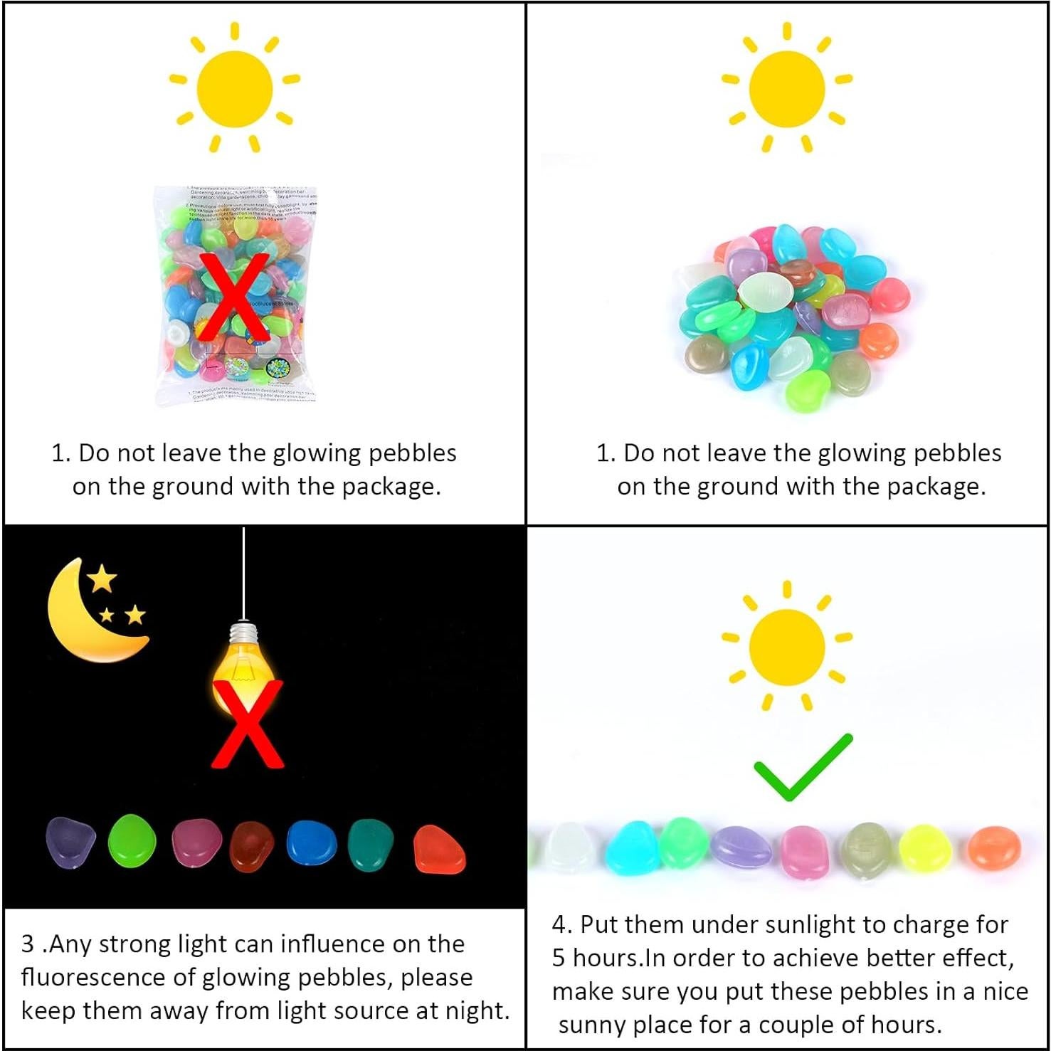 200 Piedras Luminiscentes Brillantes TOSAMZOO para Jardín