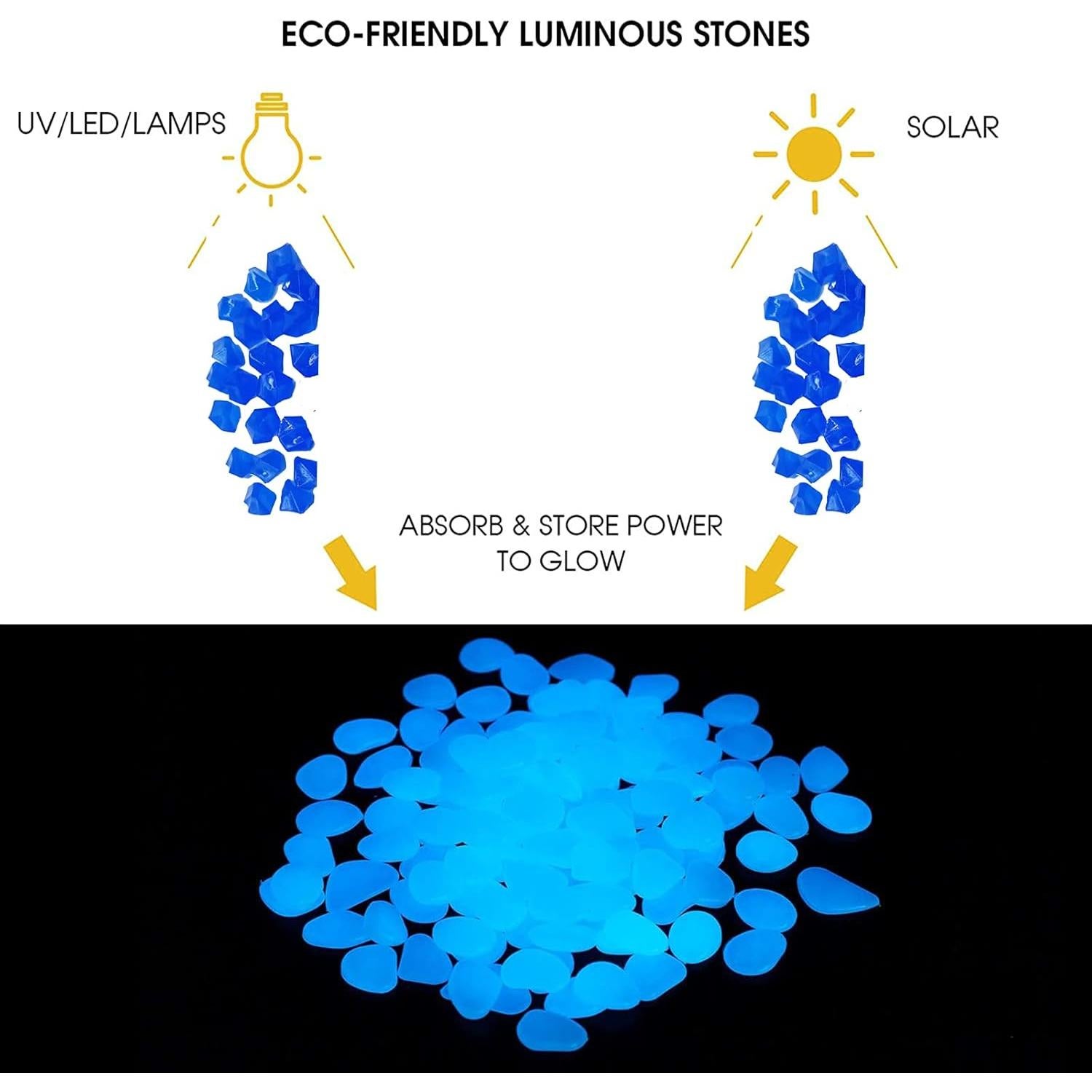 Piedras Brillantes en la Oscuridad OGIFOAHC 100pcs Azul Joya