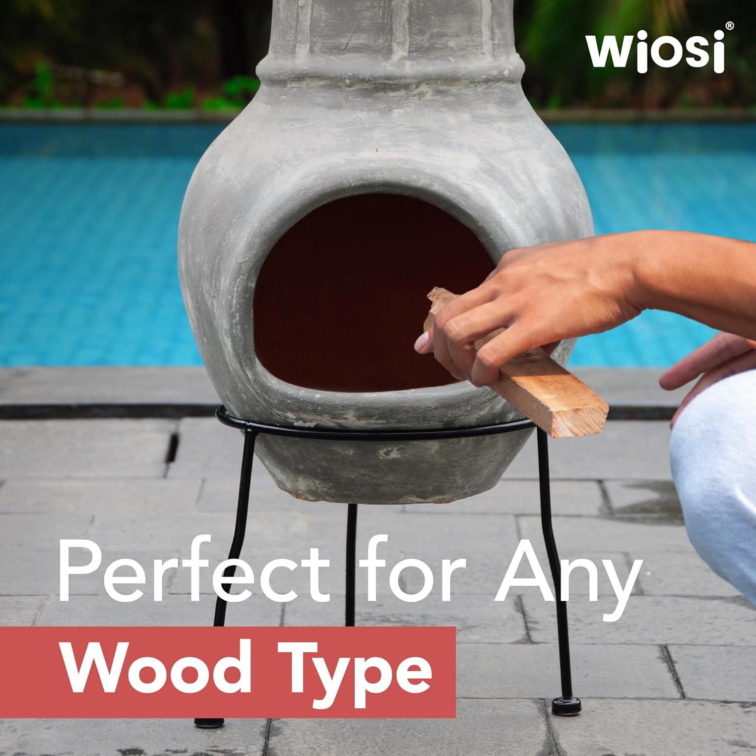 Chimenea Exterior Pequeña Wiosi Gris de Arcilla 30.48x68.58cm