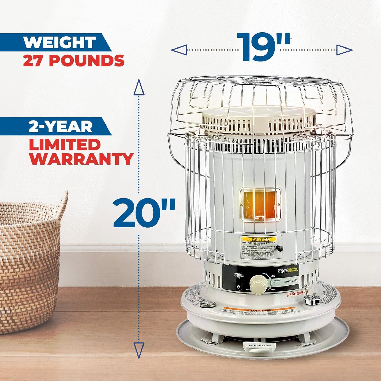 Calentador de queroseno HeatMate HMC-23K 23,500 BTU Blanco