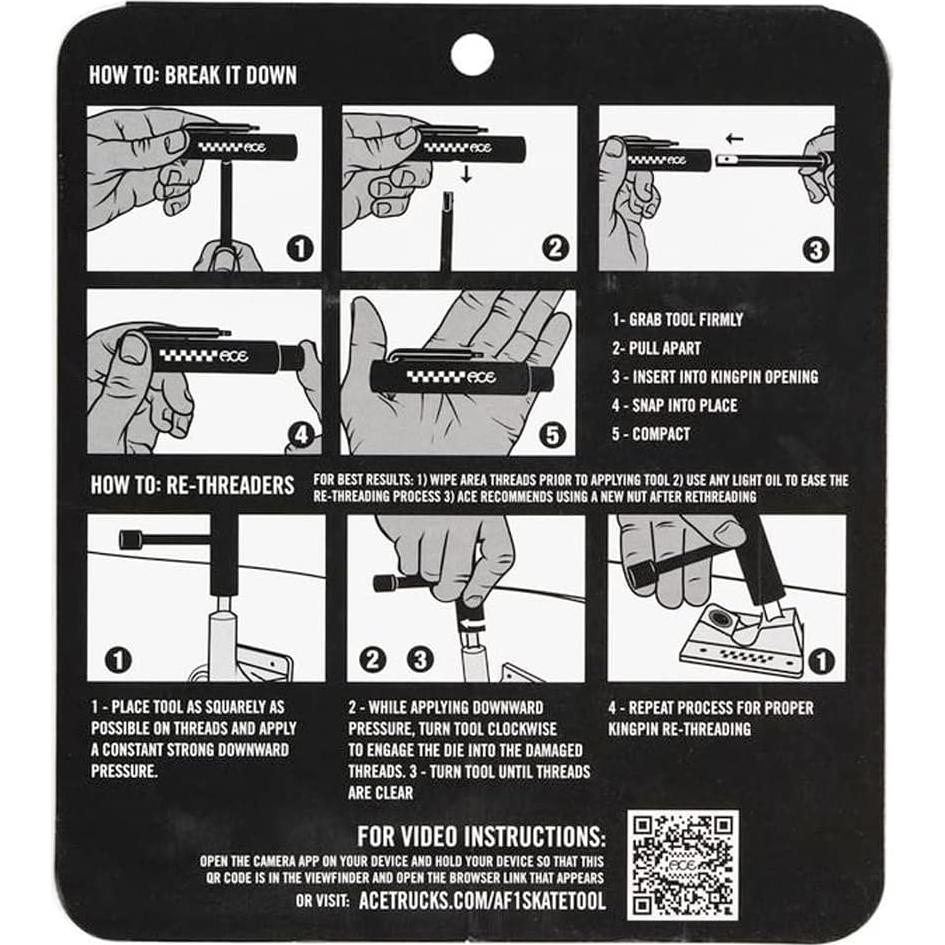 Herramienta de Skate Plegable ACE Trucks AF1 Negra
