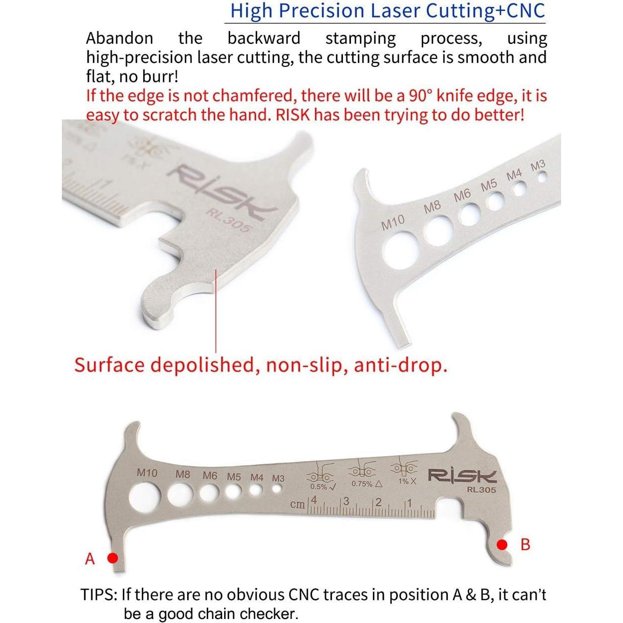Indicador de desgaste de cadena de bicicleta TuoTu RL305 3 en 1