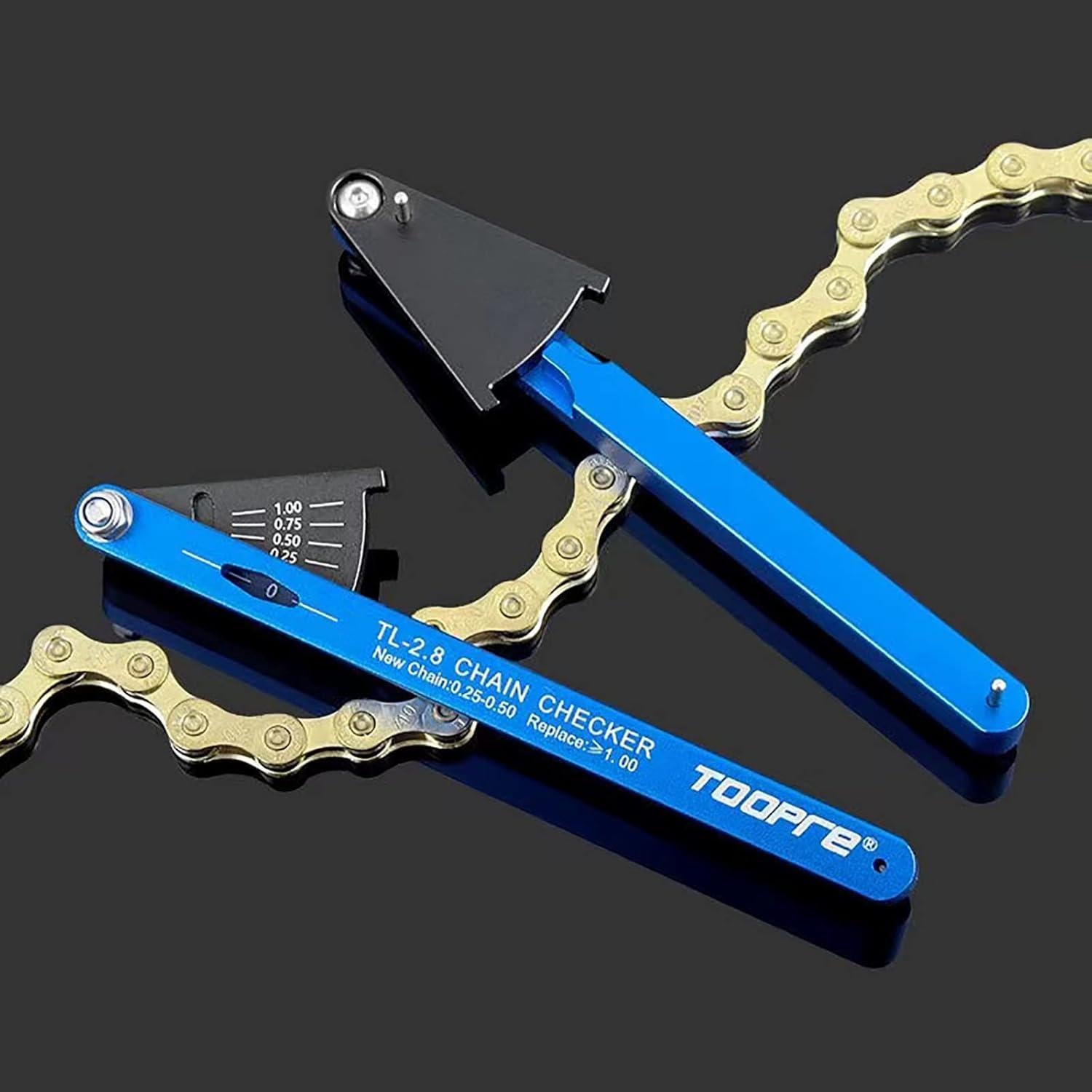 Verificador de Cadena de Bicicleta VANICE T43 - Aluminio Negro/Azul