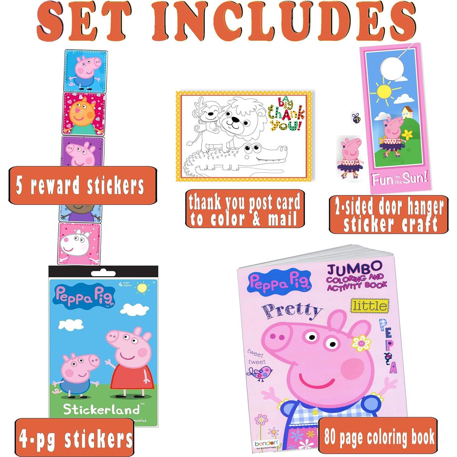 Set de Colorear Peppa Pig - Libro, Stickers y Colgador