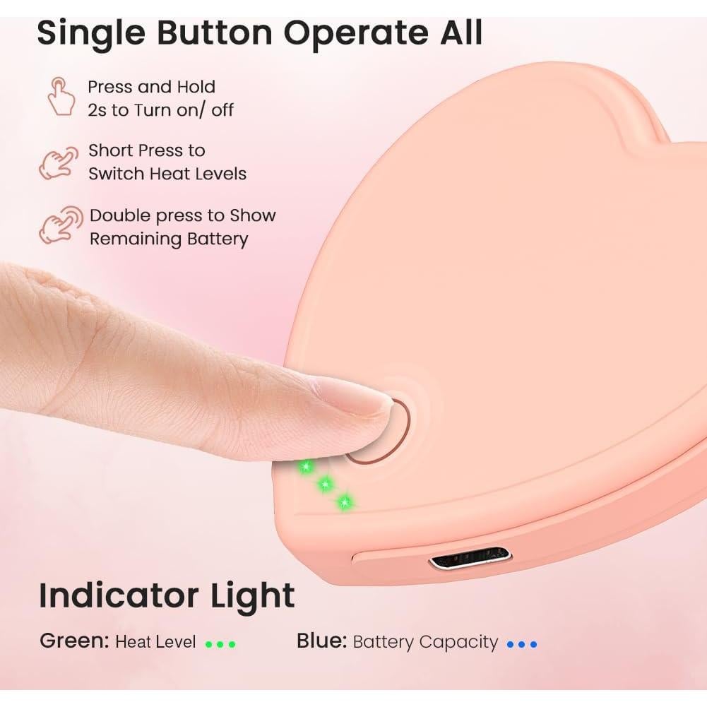 Calentadores de Manos Recargables Korbot WH-LV01 5200mAh Rosa