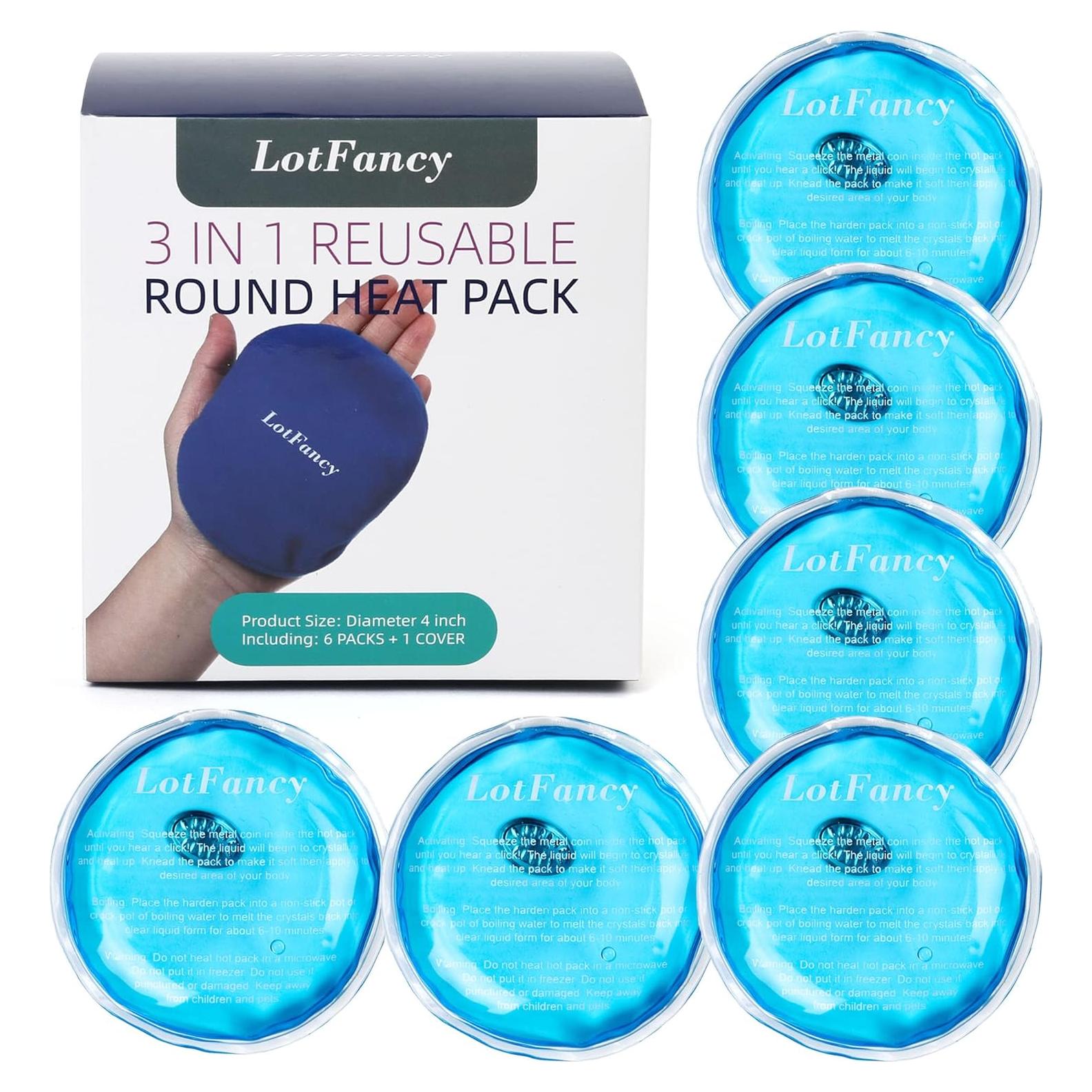 Calentador de Manos Reutilizable LotFancy 6 Paquetes + Funda