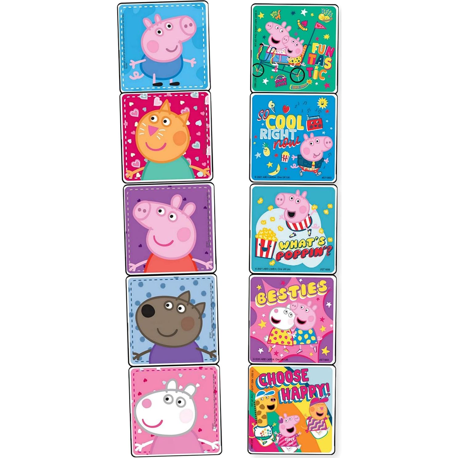 Conjunto de Stickers Peppa Pig + Colgador Doble Cara + Manualidad