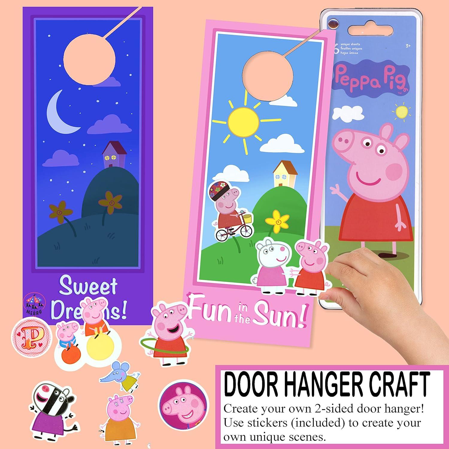 Conjunto de Stickers Peppa Pig + Colgador Doble Cara + Manualidad