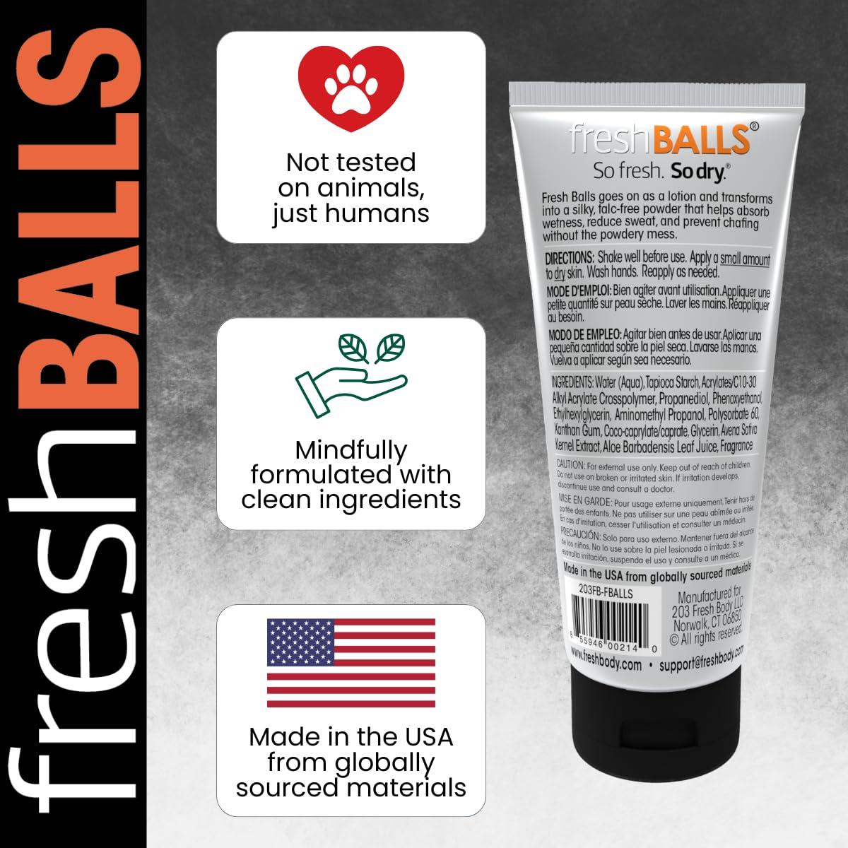Desodorante para Hombres Fresh Balls 96 g - Libre de Aluminio y Talco