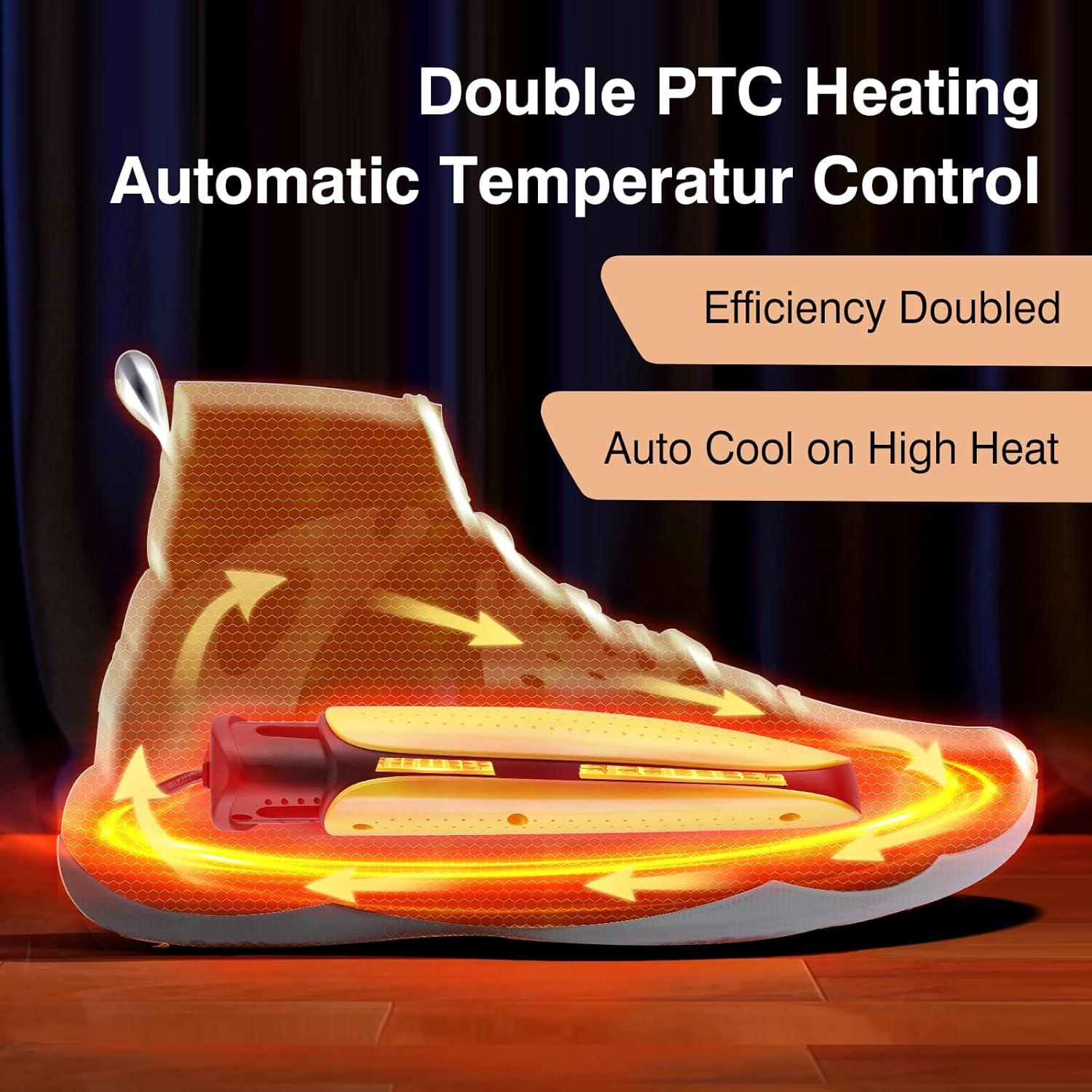 Secadora de Calzado Portátil Bestmoument Doble Núcleo 55°C