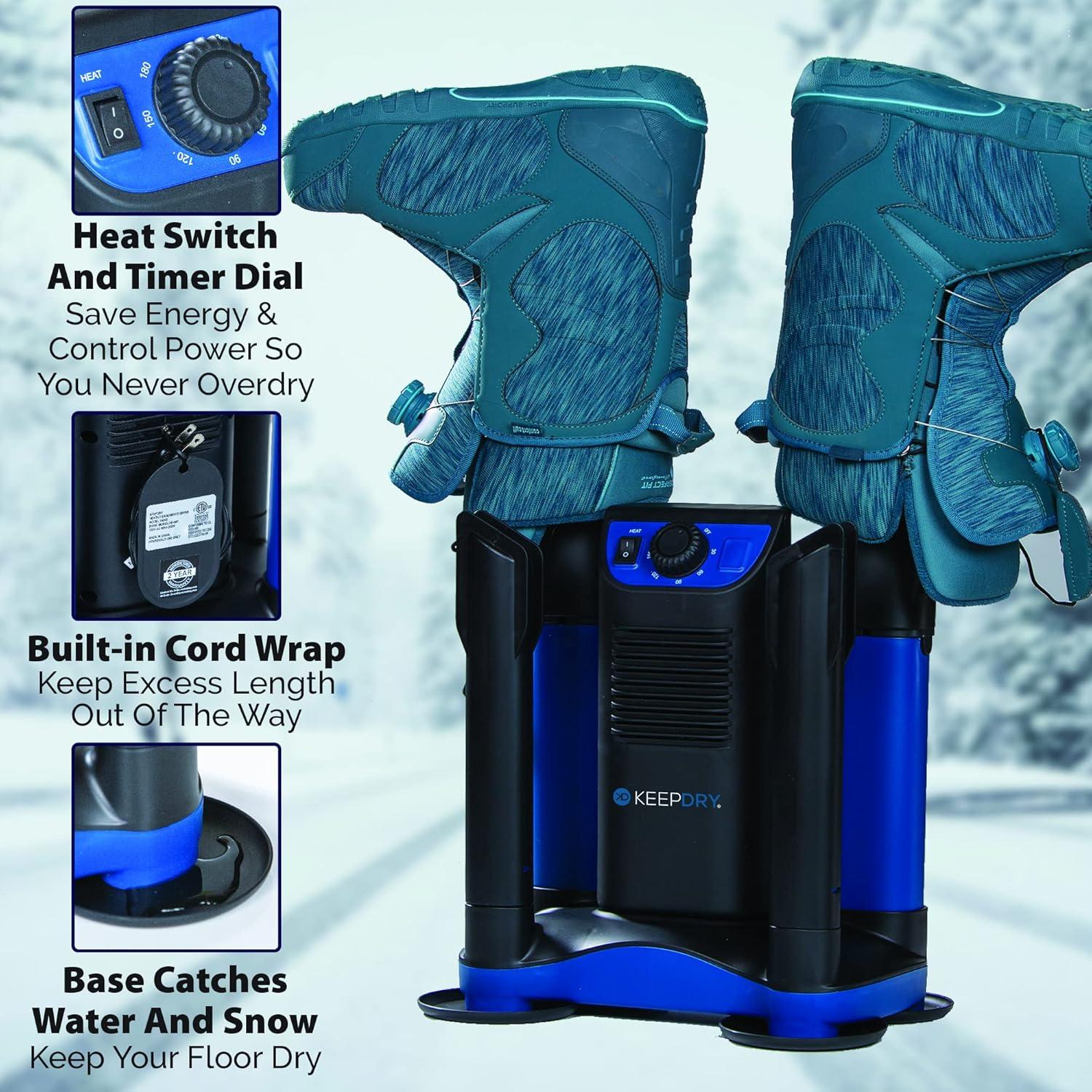 Secador de Botas KeepDry 250W con Calor Forzado y Temporizador