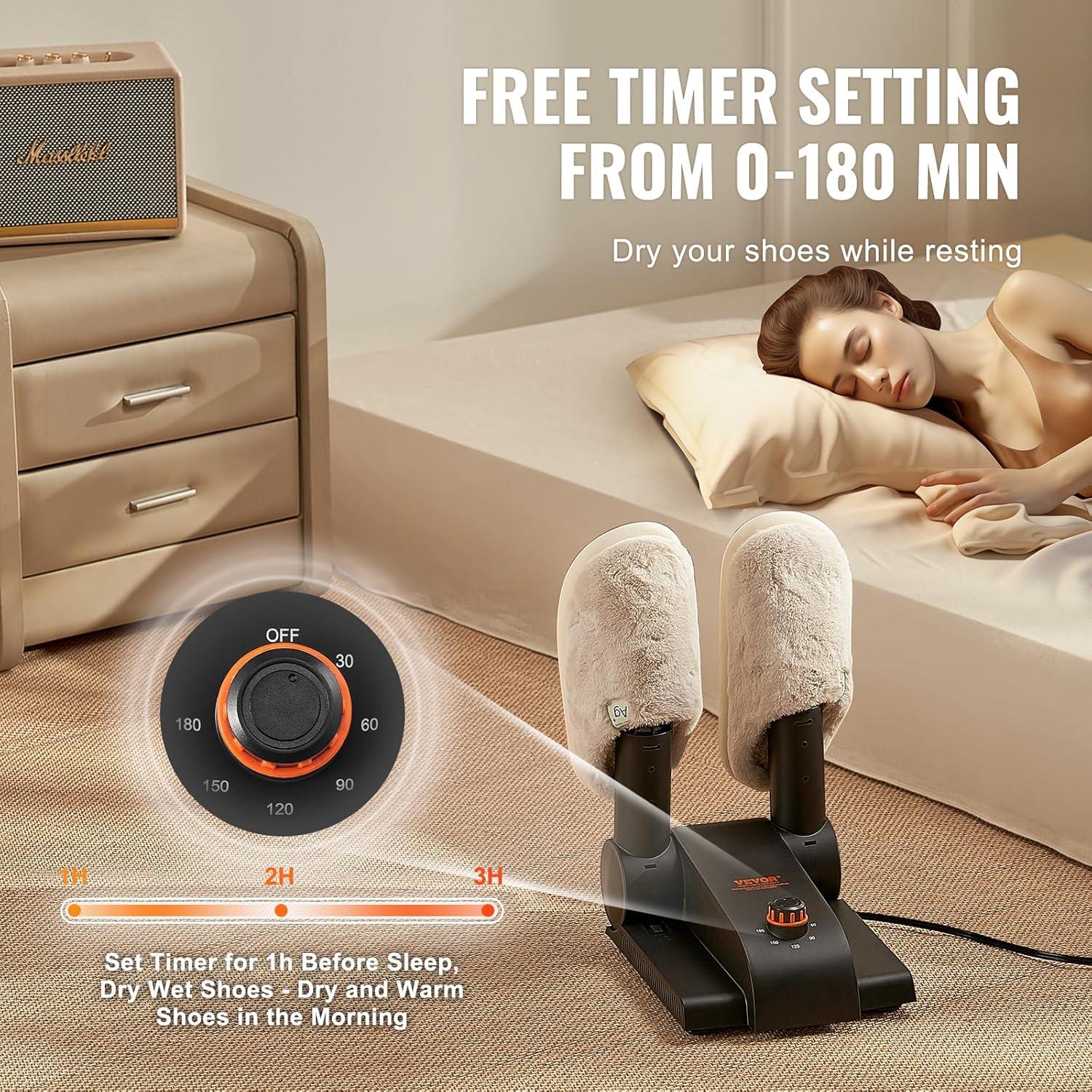 Secador de Zapatos VEVOR Plegable 2 Tubos 30x21x41cm