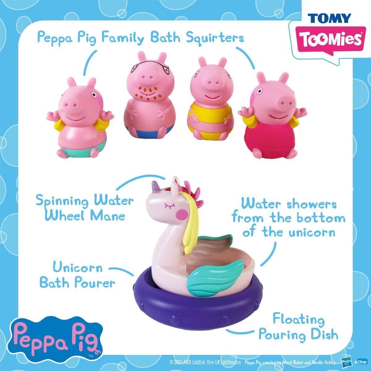 Set de Baño Peppa Pig Tomy Toomies con Flotador Unicornio