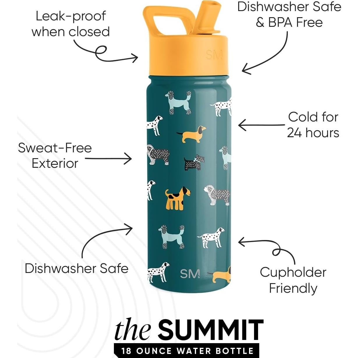 Botella de Agua Aislada Simple Modern 532ml Niños Perro