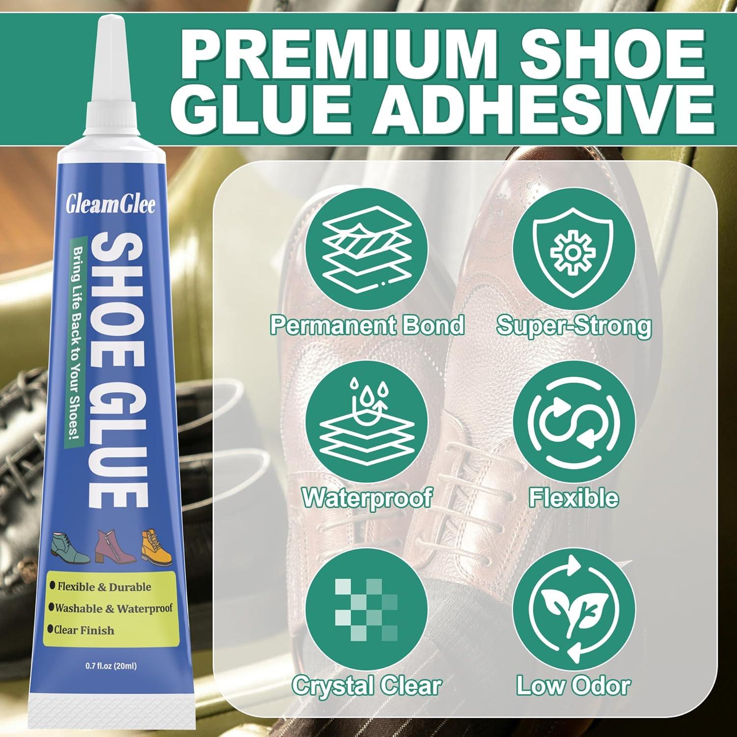 Pegamento para Zapatos GleamGlee 20ml x 2, Impermeable y Flexible