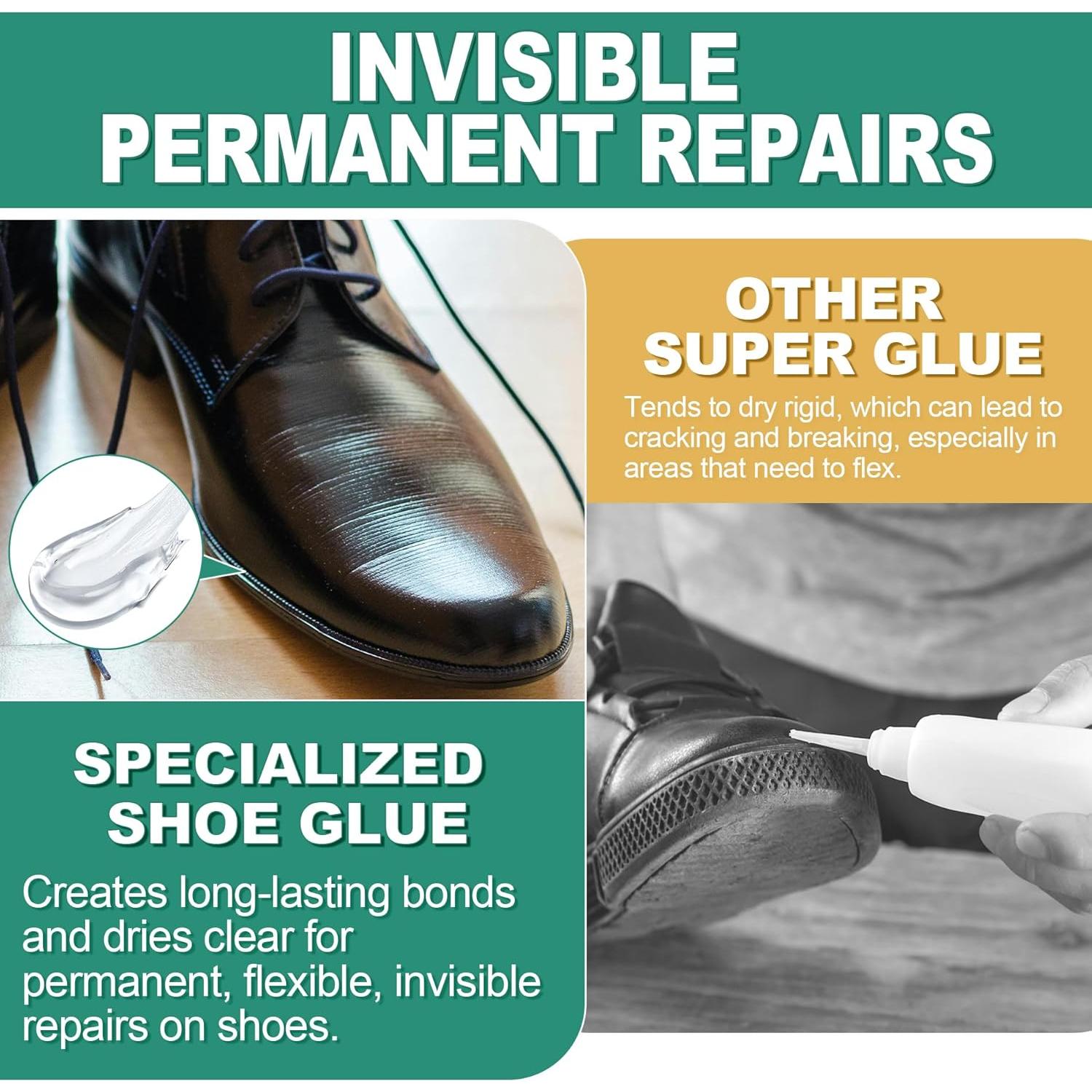 Pegamento para Zapatos GleamGlee 20ml x 2, Impermeable y Flexible