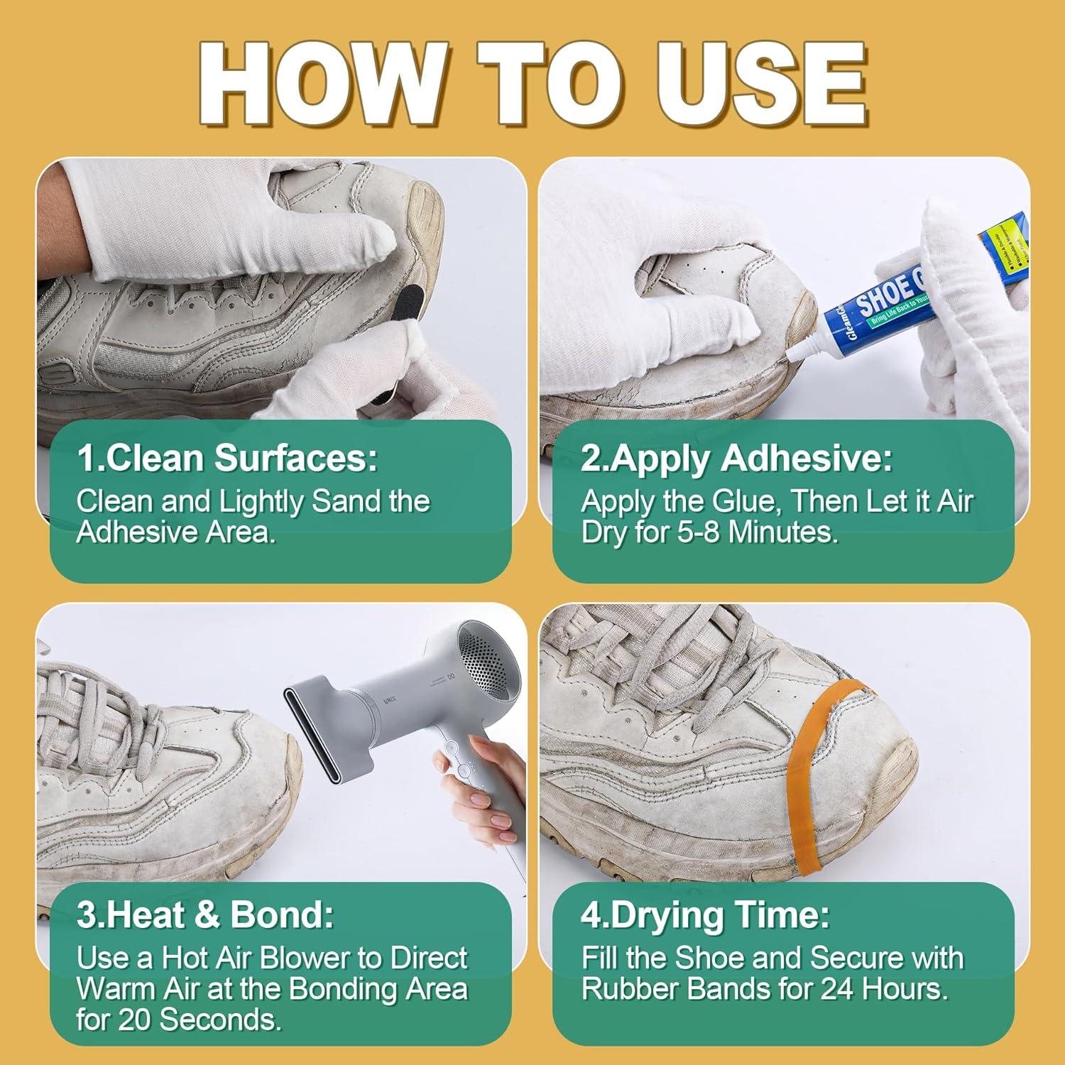 Pegamento para Zapatos GleamGlee 20ml x 2, Impermeable y Flexible
