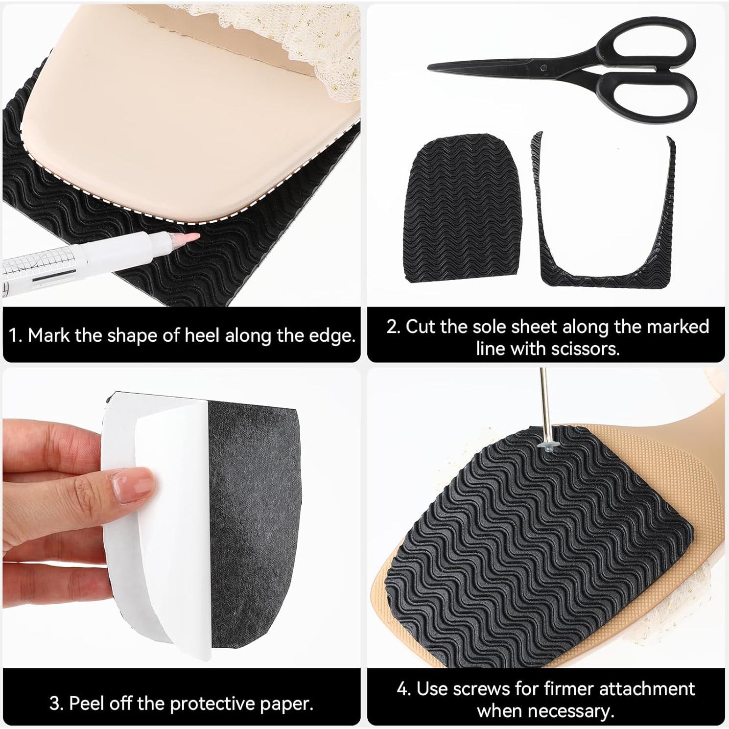 Kit de Reparación de Tacones de Zapatos COMNICO 4 Pcs Antideslizantes