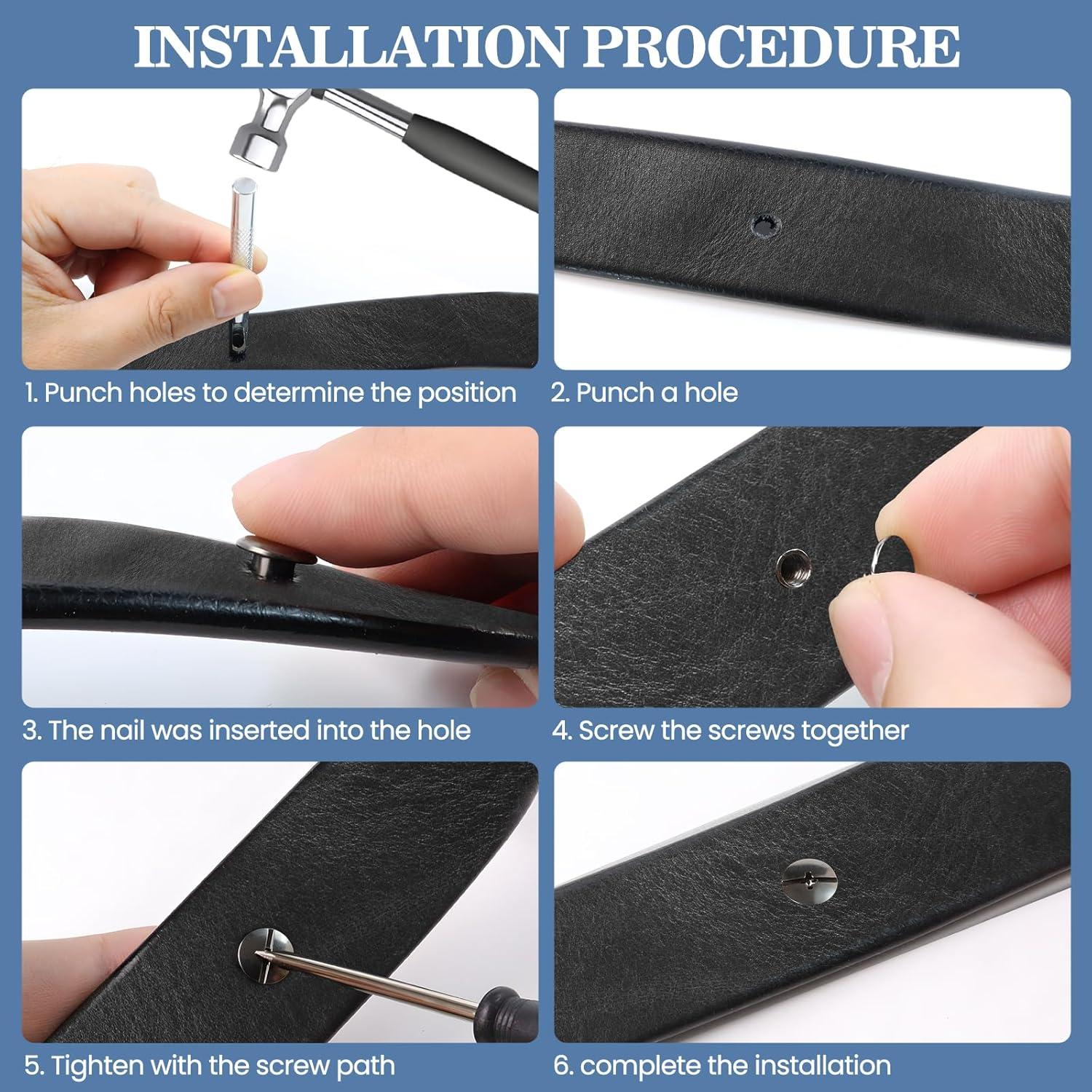 Kit de 122 Piezas de Remaches de Cuero Quadafy - Tornillos Chicago M5