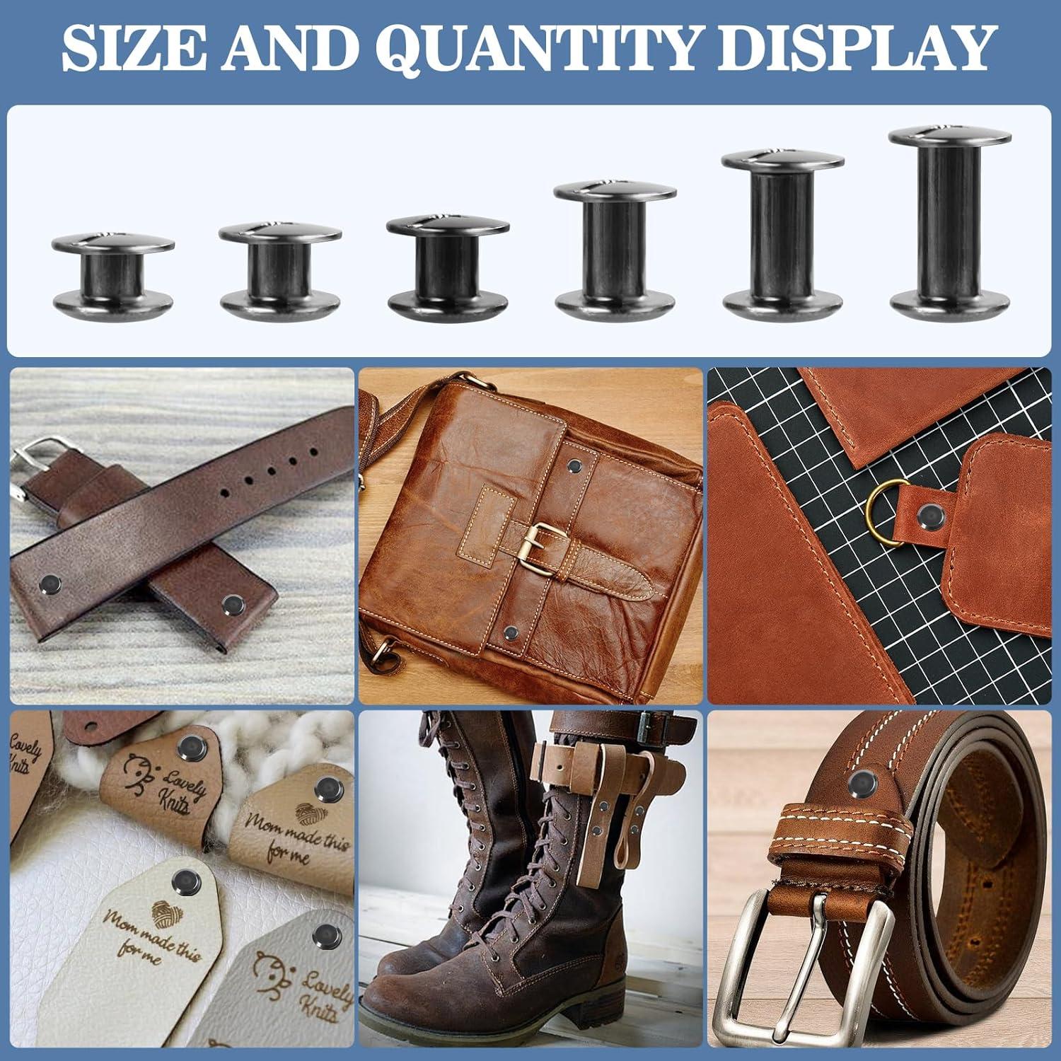 Kit de 122 Piezas de Remaches de Cuero Quadafy - Tornillos Chicago M5