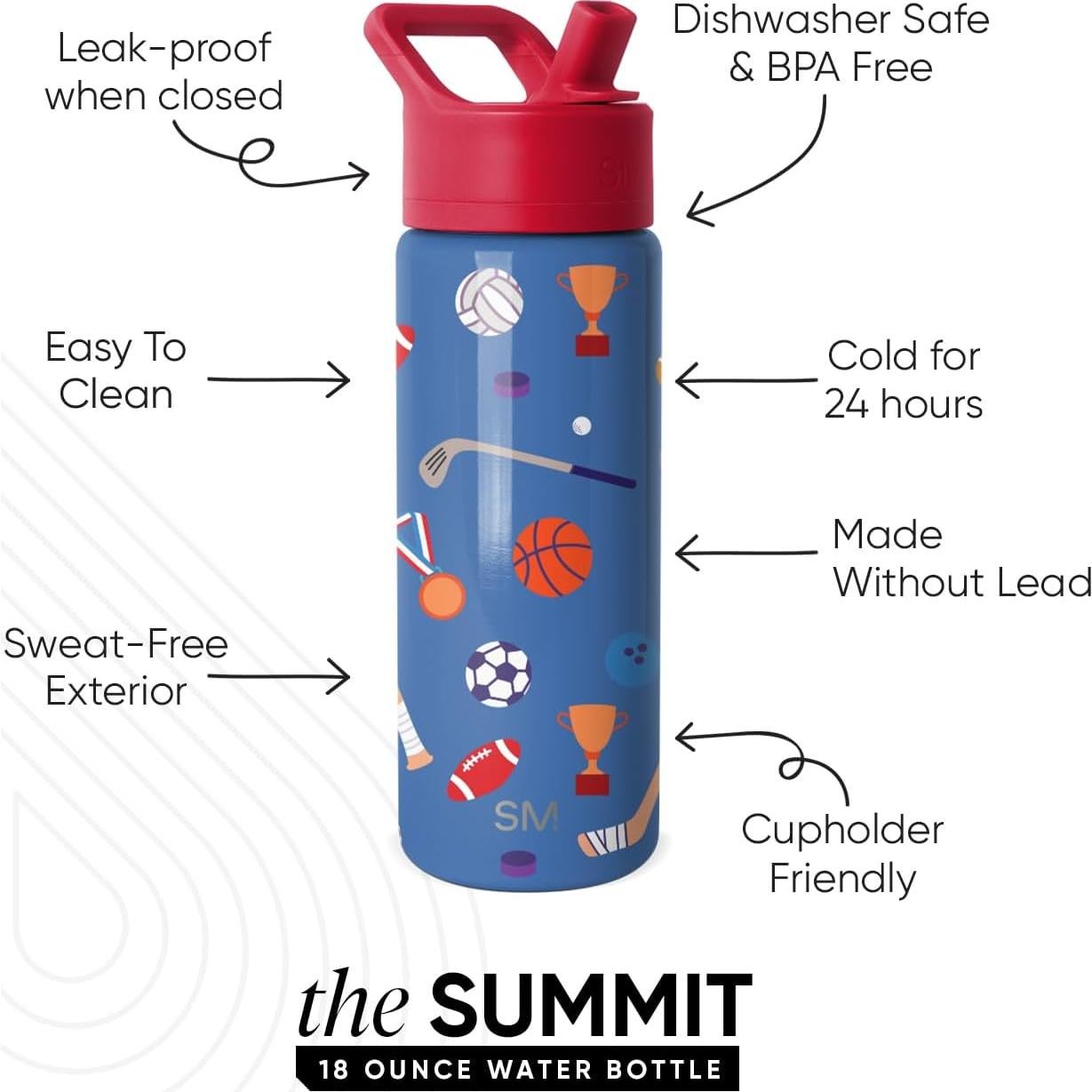 Botella de Agua Simple Modern 18 oz Acero Inoxidable Niños