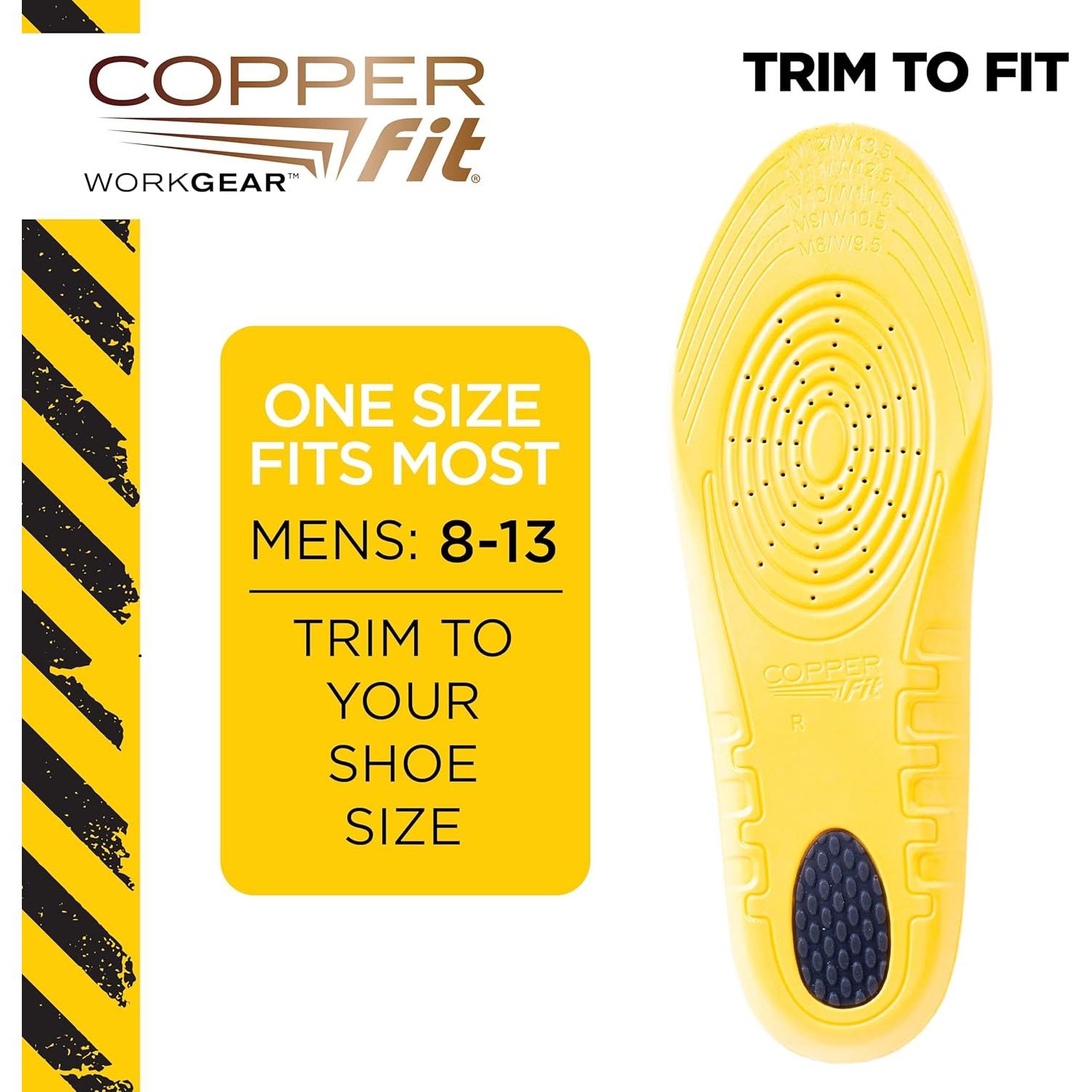 Plantillas de Confort Copper Fit Unisex Negro 35.7x15.2 cm