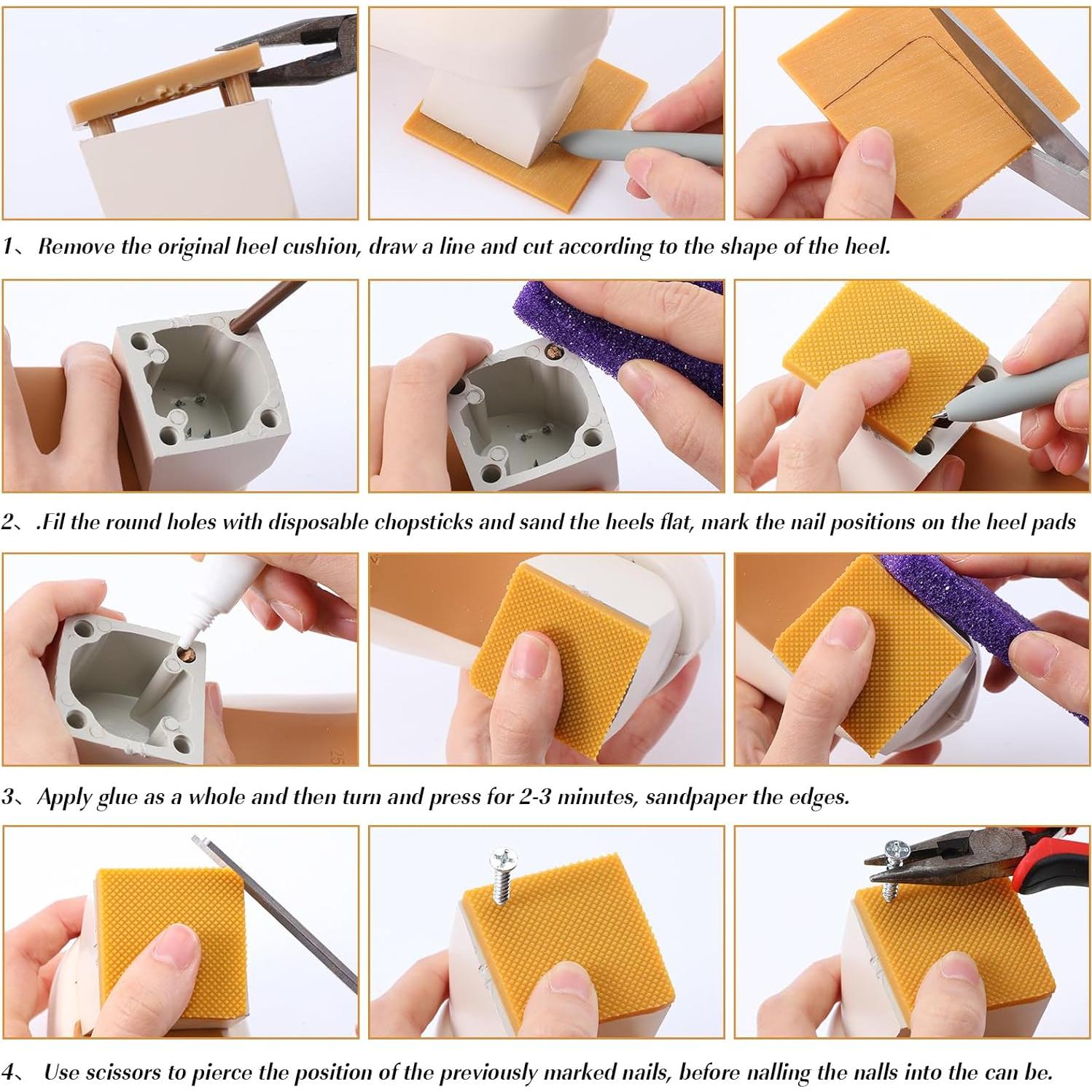 Kit de Reparación de Tacones HJZHII 6 Piezas Antideslizantes