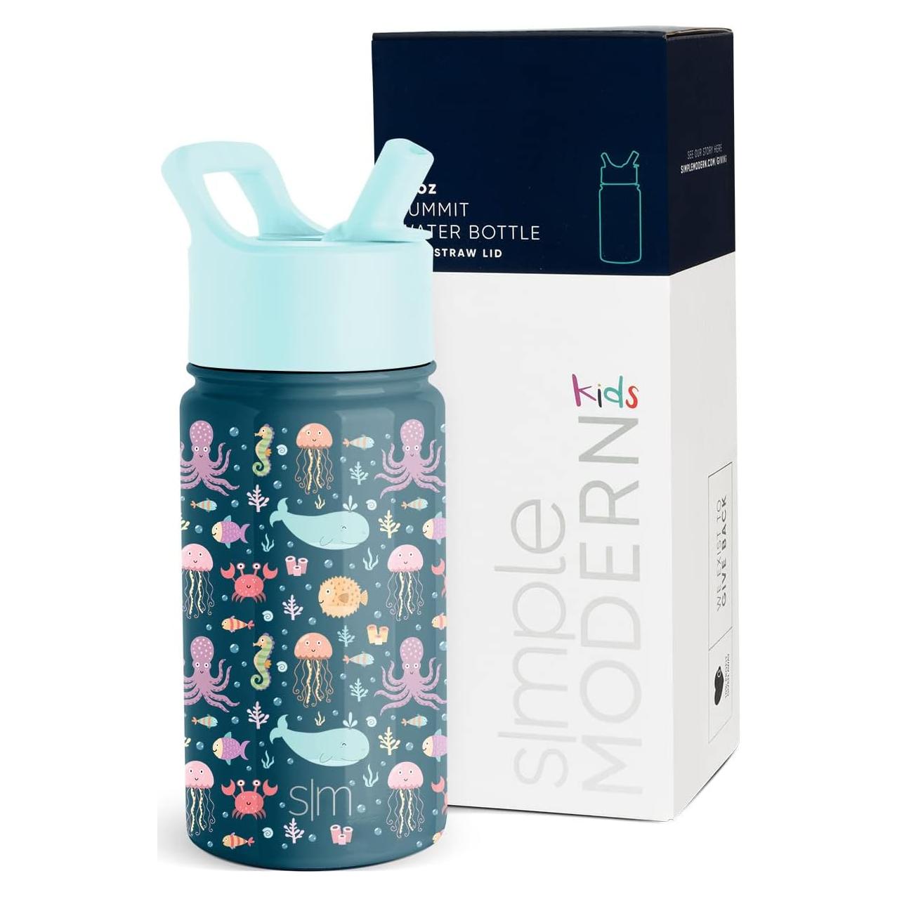 Botella de Agua Aislada Simple Modern 396ml Niños Bajo el Mar