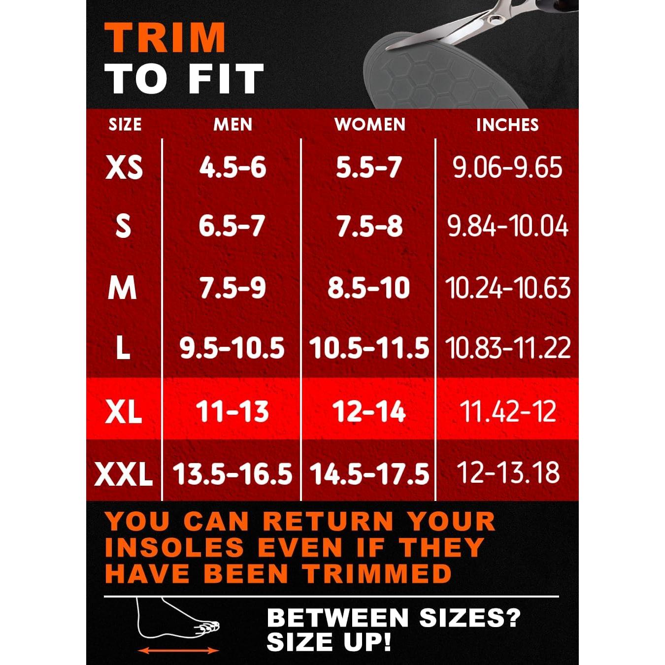 Plantillas Ortopédicas CRUVHEAL XL Antifatiga para Trabajo