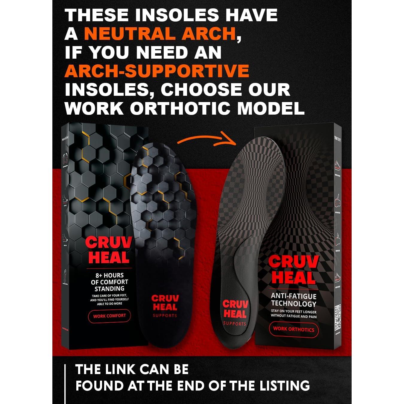 Plantillas Ortopédicas CRUVHEAL XL Antifatiga para Trabajo