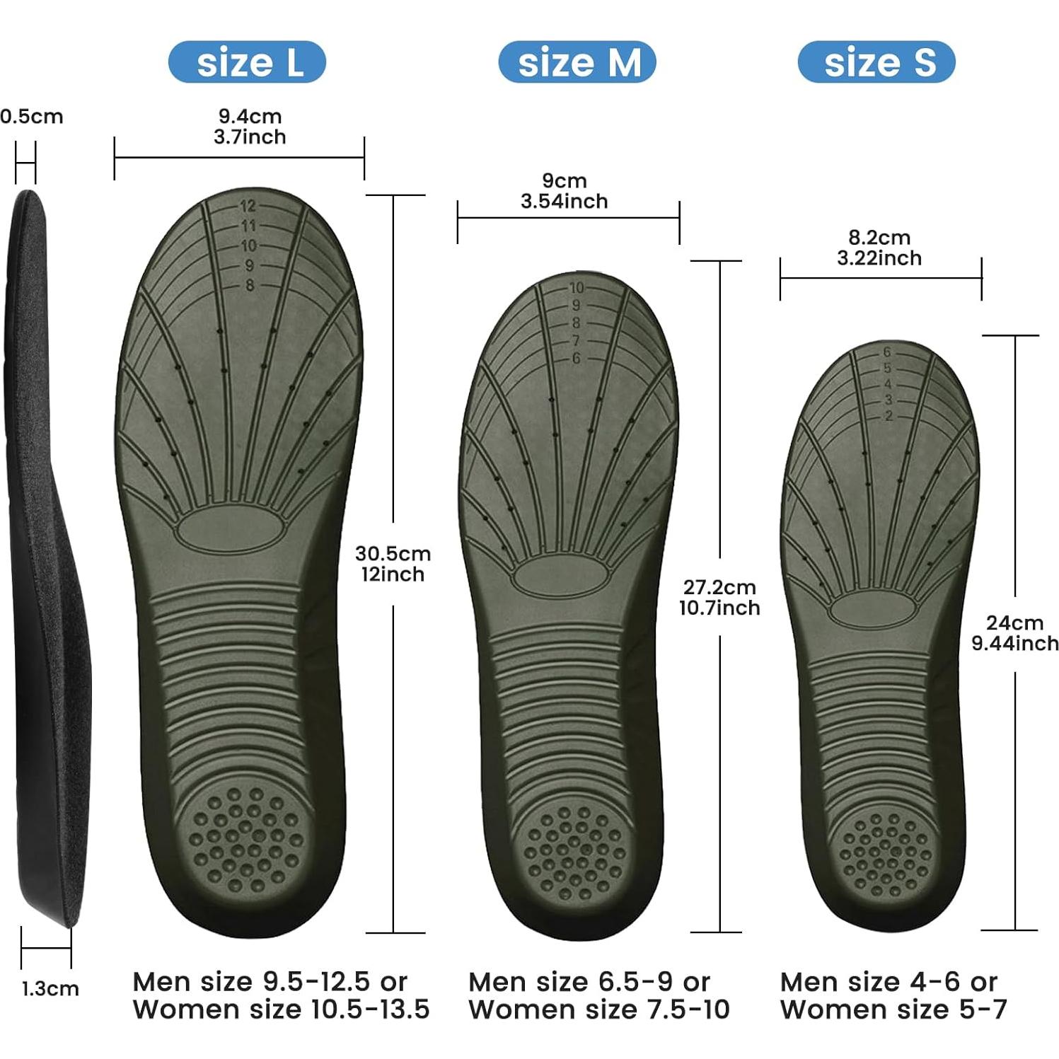 Plantillas de espuma viscoelástica Amitataha L para pies planos