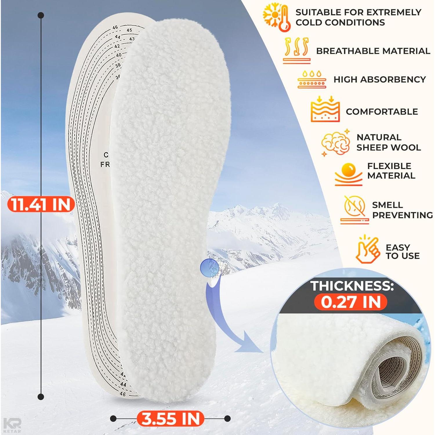 Insertos Universales de Lana para Zapatos - Plantillas de Piel de Oveja