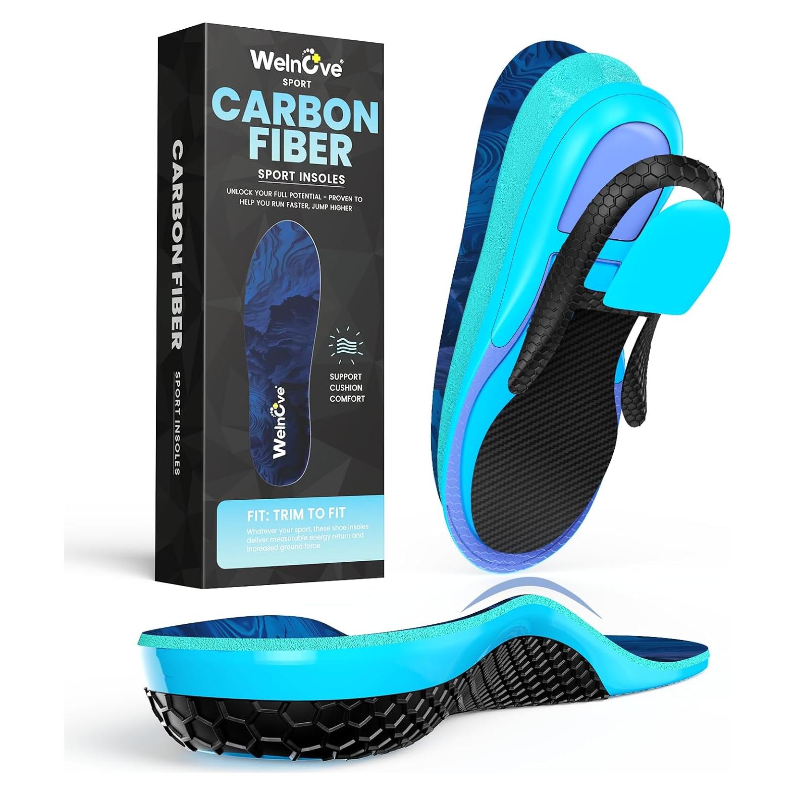 Plantillas de Soporte Welnove XL para Senderismo - Fibra de Carbono