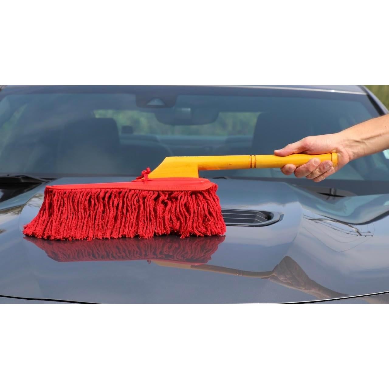 Duster de Coche California 62442 con Mango de Madera 66 cm Rojo
