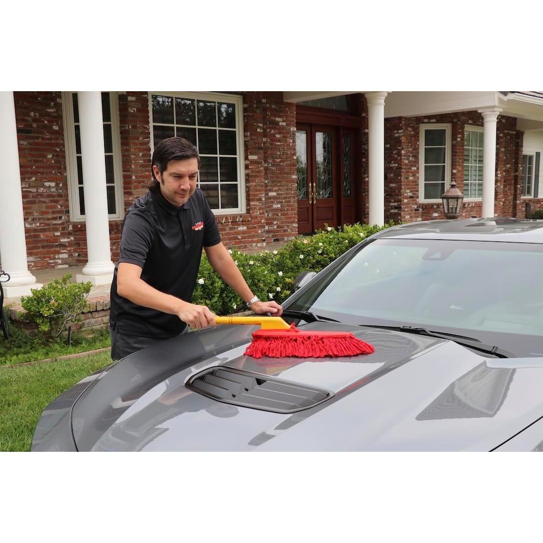 Duster de Coche California 62442 con Mango de Madera 66 cm Rojo