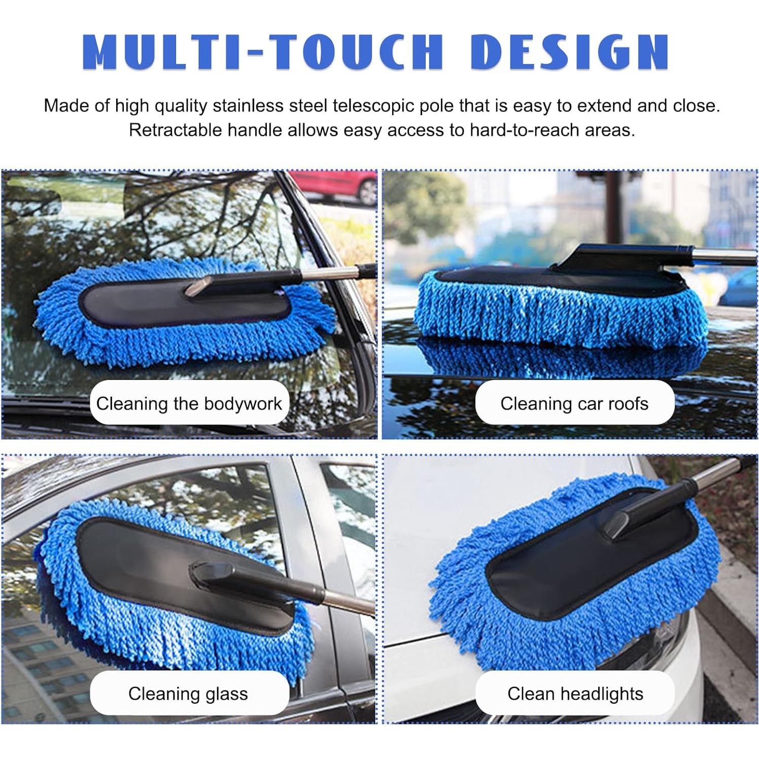 2 Plumones de Microfibra Sylvil para Auto, Limpiador Multifuncional