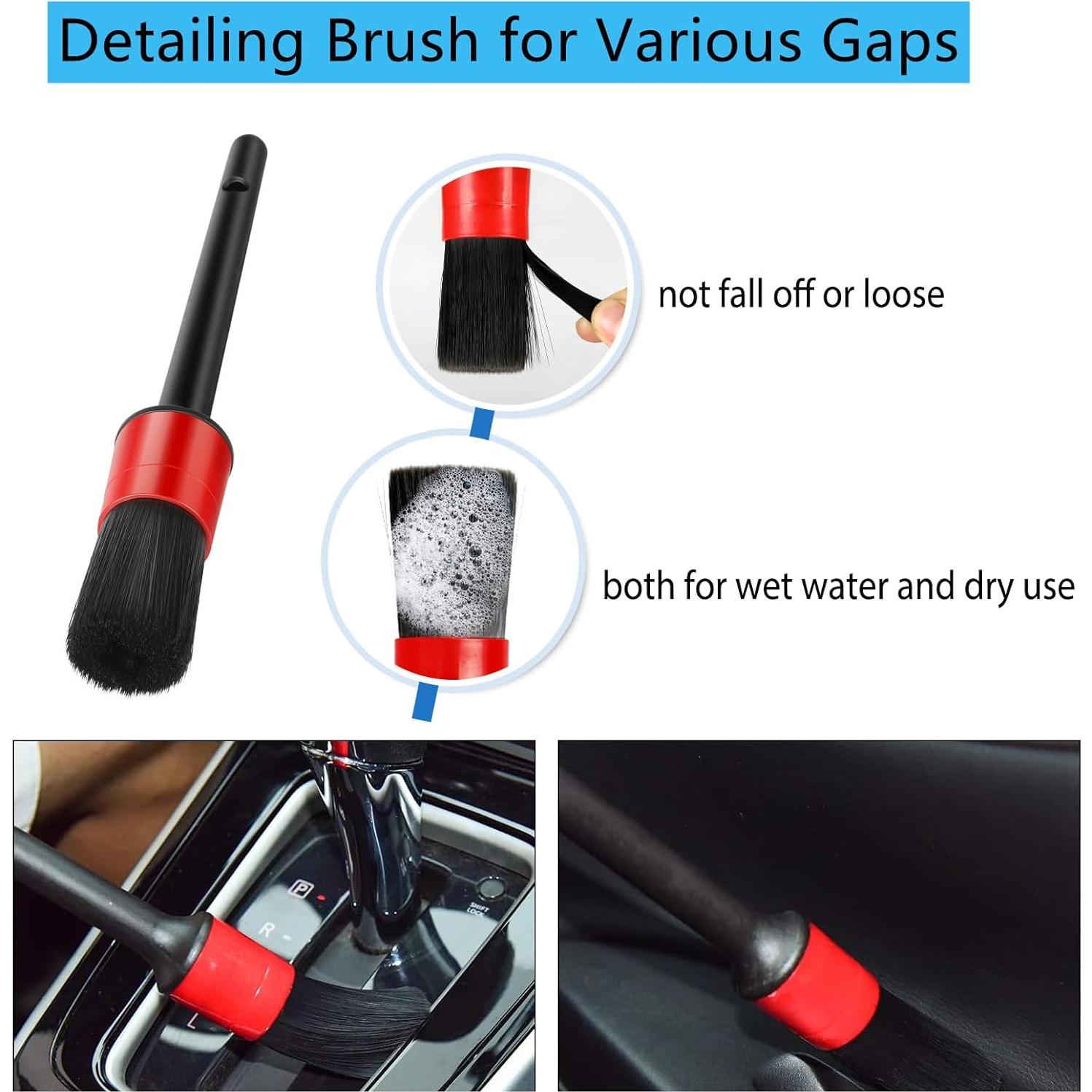 Kit de limpieza de interiores Fitosy - 6 cepillos para auto