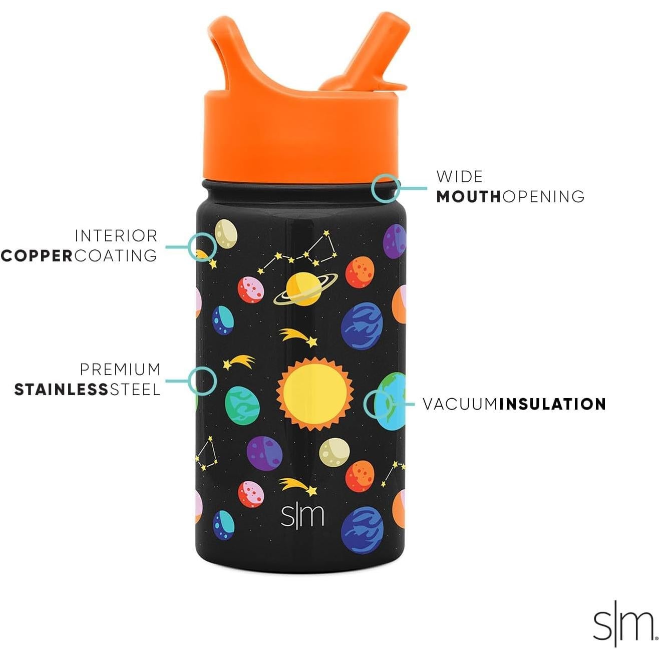 Botella de Agua Aislada Simple Modern 414ml Sistema Solar