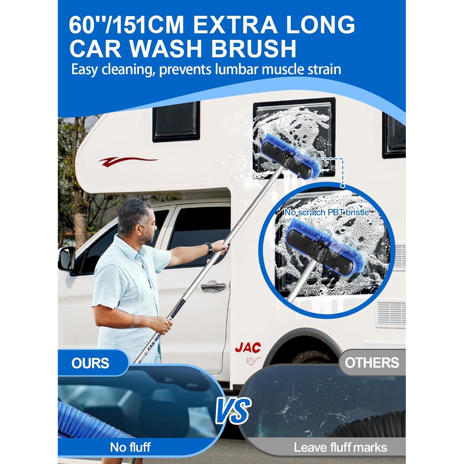 Cepillo de Lavado de Autos ZimiTeda 60'' Mango Largo PBT